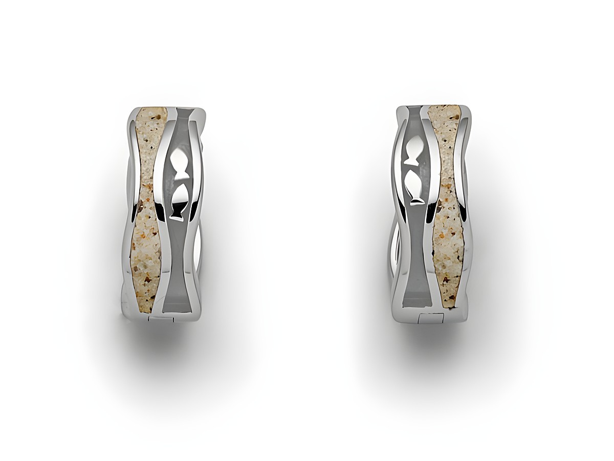 DUR Ohrring Fischschwarm O5334 aus Sterling Silber mit stilvollem Design, welches eine Wellenform und sanfte Farbtöne kombiniert, ideal für einen eleganten Look.