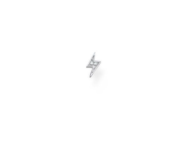 Thomas Sabo Ohrstecker Einzelstück H2217-051-14 in Sterling Silber mit weißen Zirkonia, modernes Blitzdesign, eleganter Ohrschmuck für jeden Anlass.