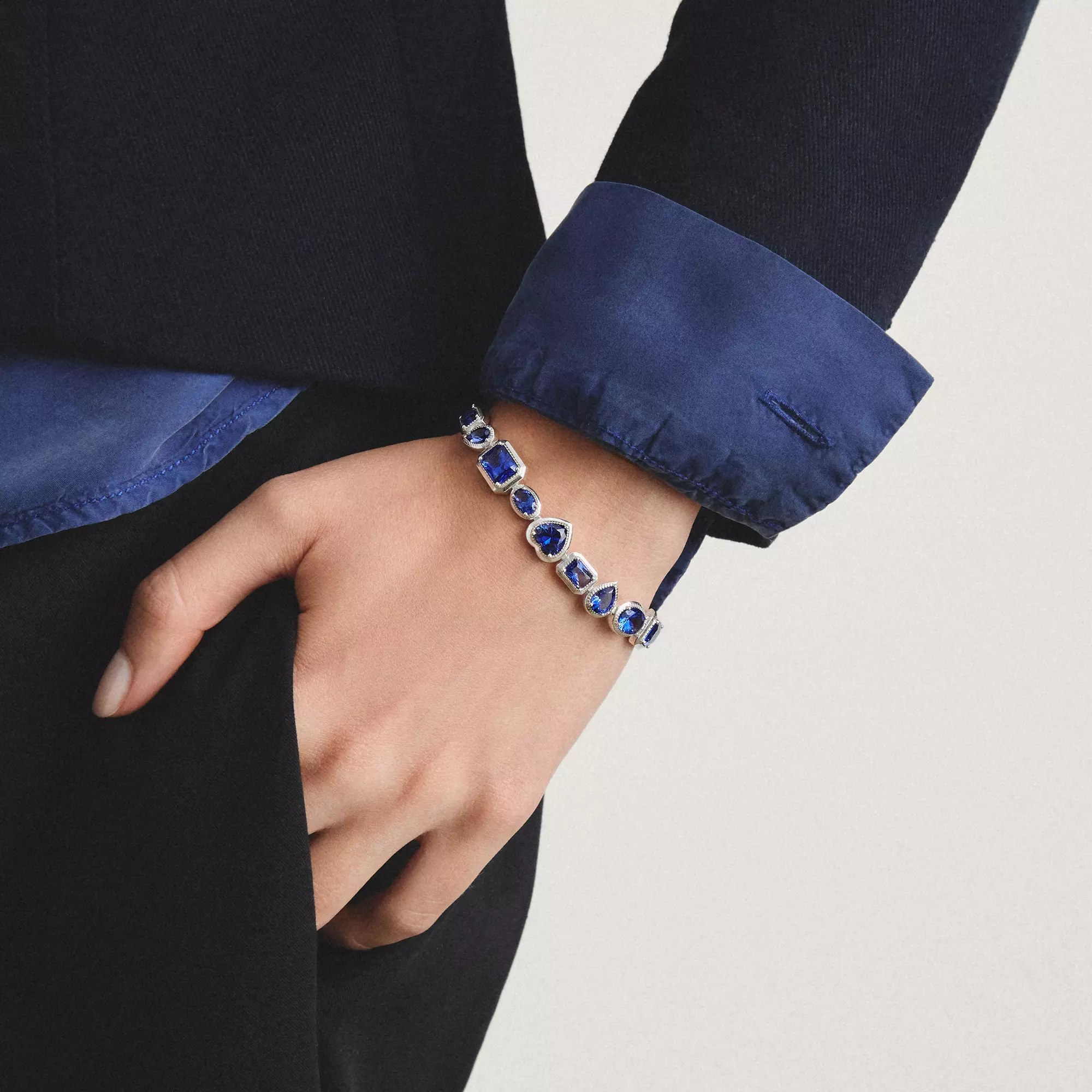 Thomas Sabo ELYNDRA Armband - 19 cm - Sterling Silber recy. & Nano-Kristall - blau – Ansicht 4