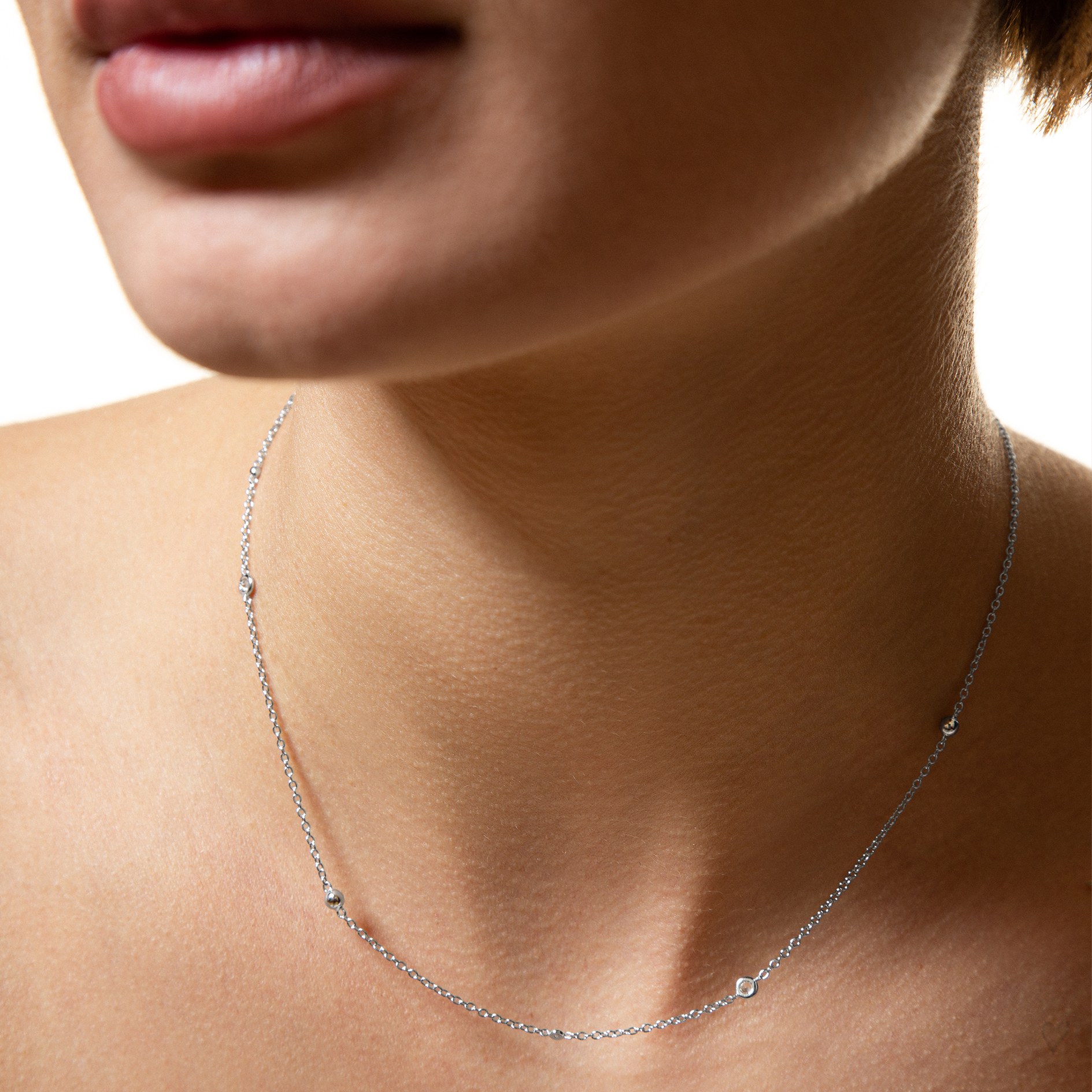 XENOX Sterling Silber Kette XS3829 - 40-45 cm - ZARGE SILBER - Karreekette – Ansicht 3