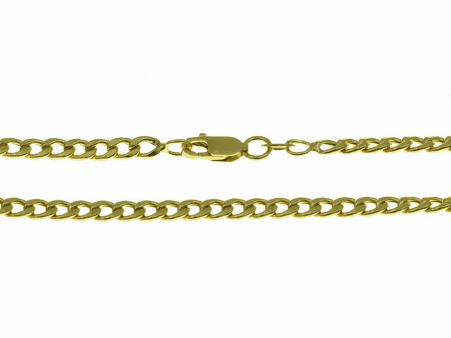 47604-0 Panzer Armband aus Gelbgold 585 mit einer Länge von 19 cm, Hersteller Juwelier Harnisch, zeigt eine glänzende, robuste Kette mit einem sicheren Verschluss.