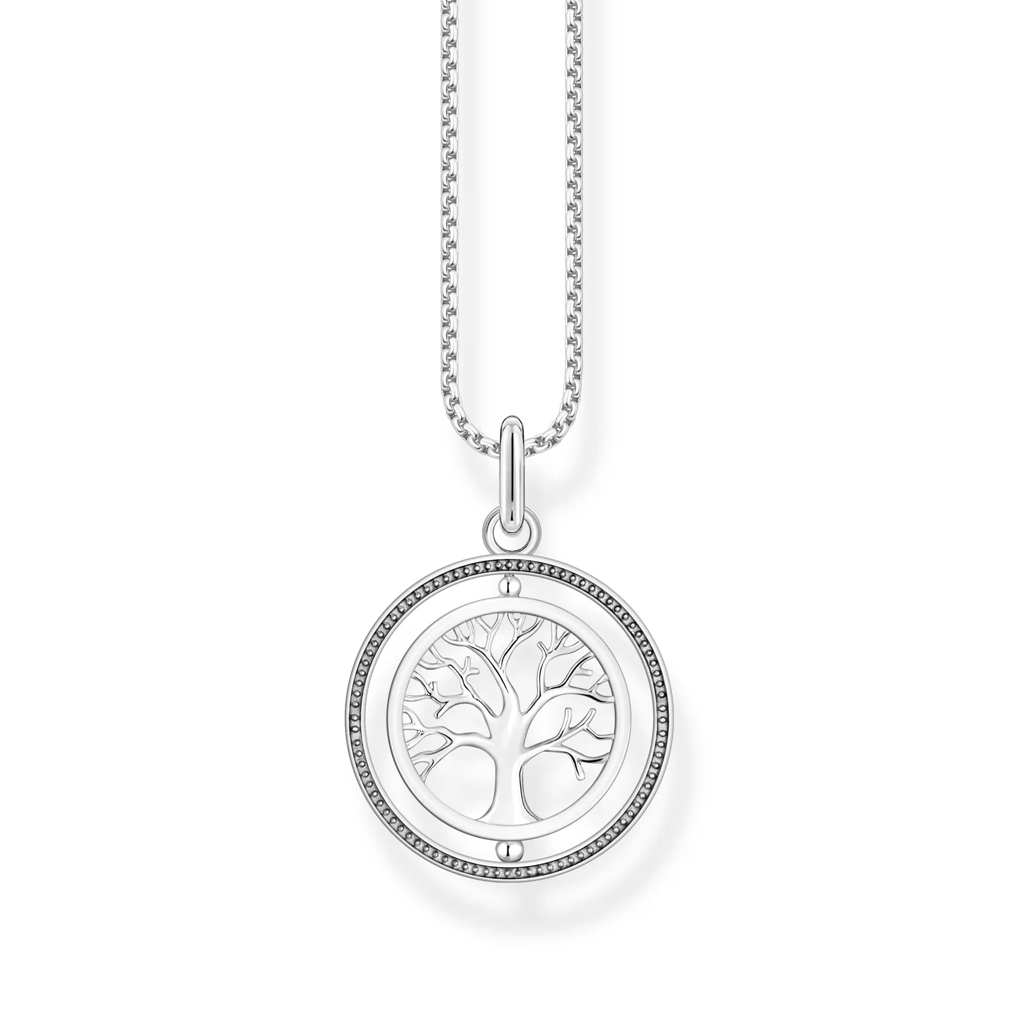 Thomas Sabo Kette Lebensbaum Sterling Silber geschw. - Zirkonia - 45 cm verstellbar – Ansicht 3
