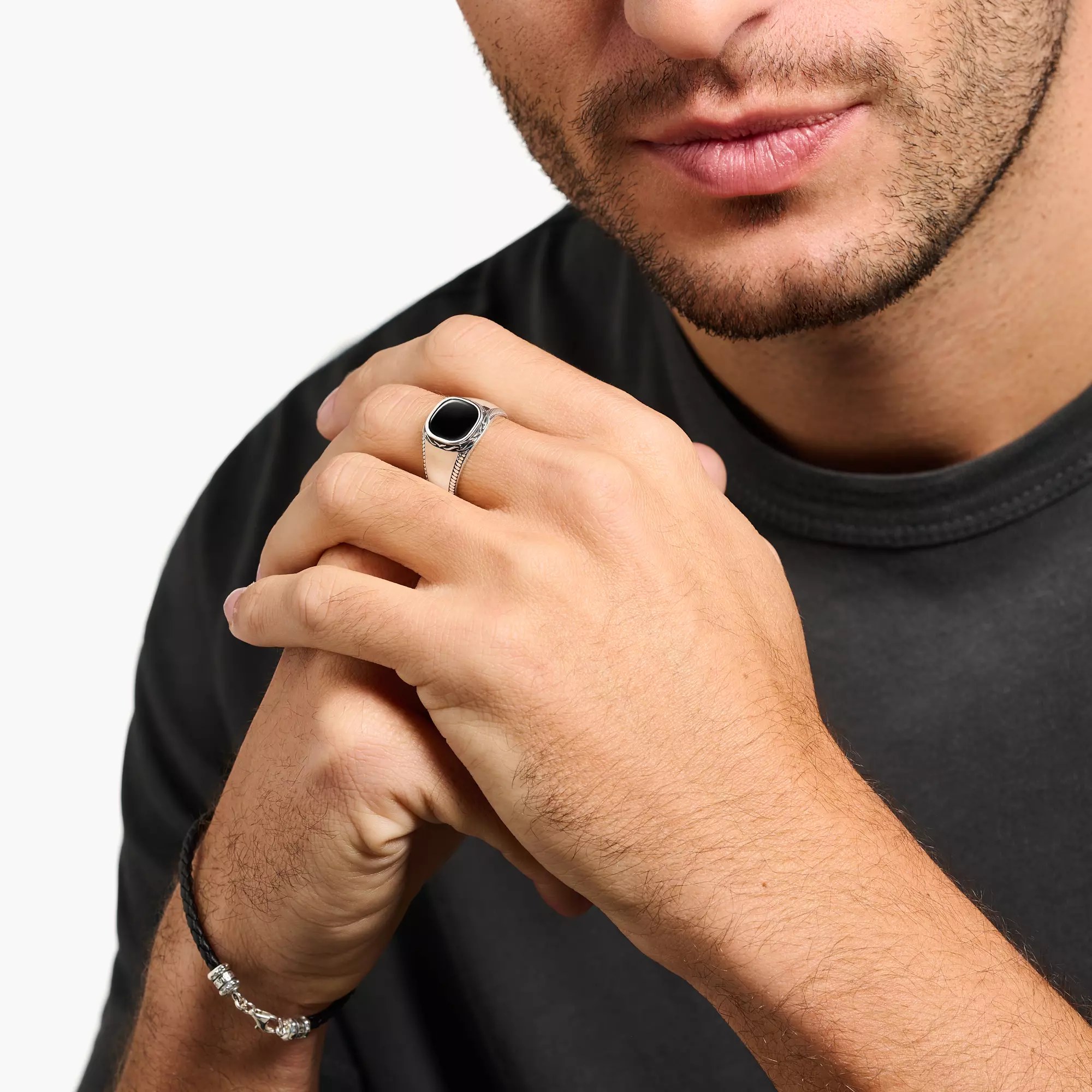 Thomas Sabo Ring Sterling Silber geschw. - Onyx - Zirkonia – Ansicht 2