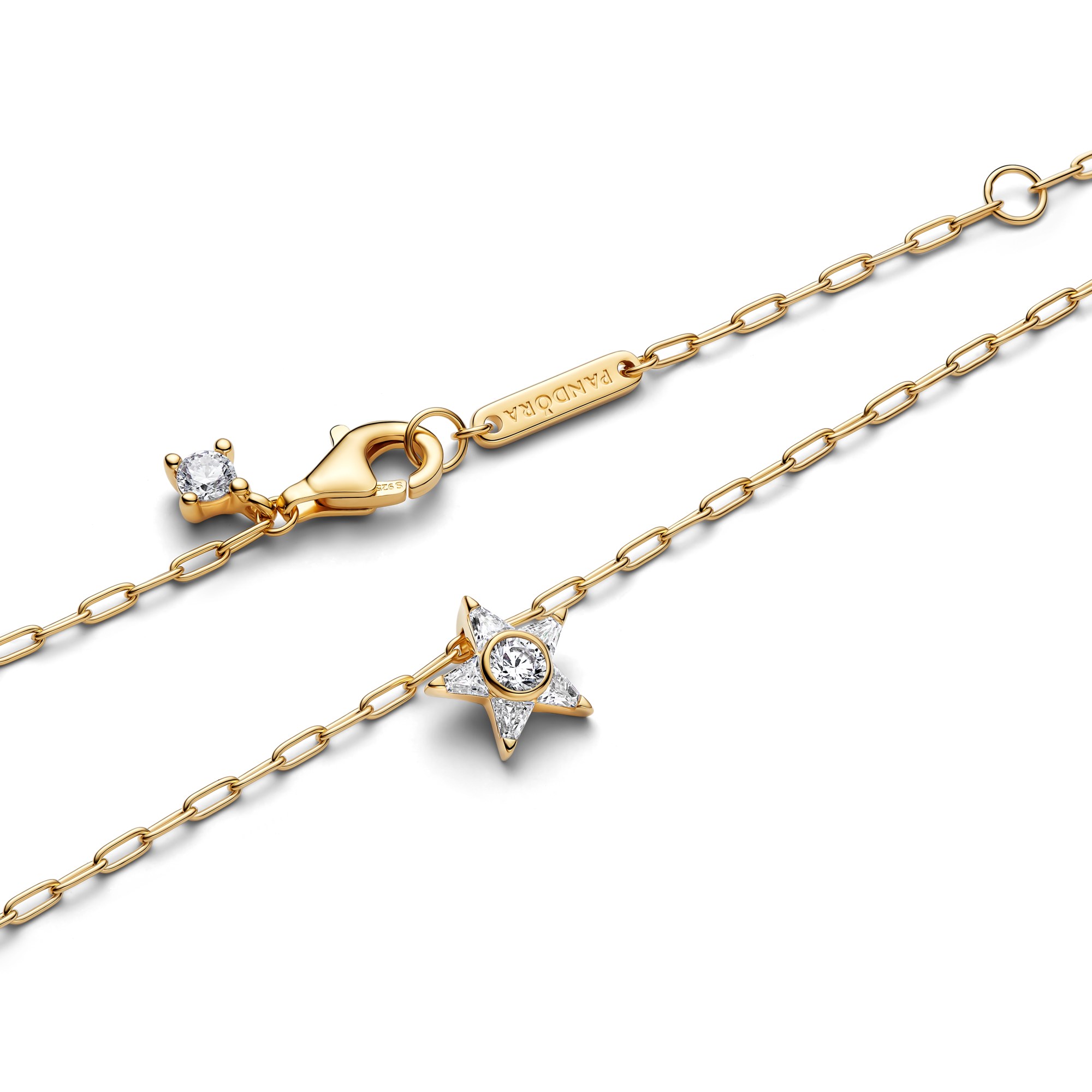 Pandora Timeless - Halskette Stella Stern - Gelbgold Vergoldung – Ansicht 3