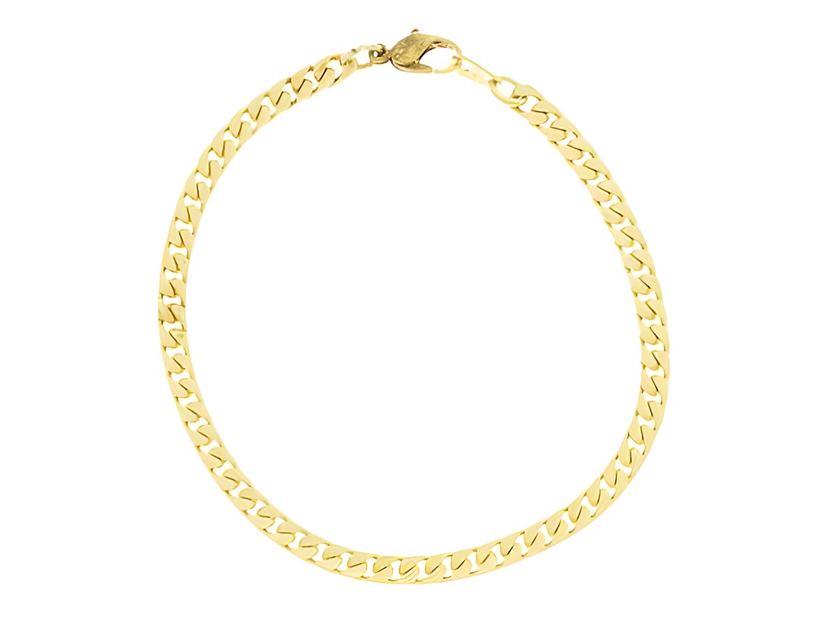 Doublé Armband Panzerkette vergoldet 21,5 cm 4 x 2 mm von Juwelier Harnisch Armbänder elegant und zeitlos mit Karabinerverschluss, ideal für jeden Anlass.