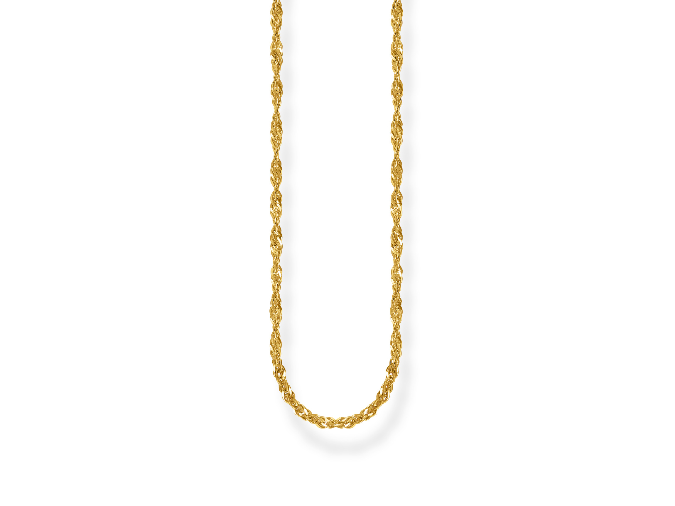 Kette aus Silber mit 750er Vergoldung von Thomas Sabo, im geflochtenen Design, regulierbar von 40 bis 45 cm, elegant und zeitlos für jeden Anlass.