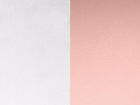 Zwei Leder Einlagen für Les Georgettes Armreifen in rosa und hellgrau, jeweils 25 mm, mit einer strukturierten Oberfläche, ideal zur individuellen Gestaltung von Schmuckstücken.