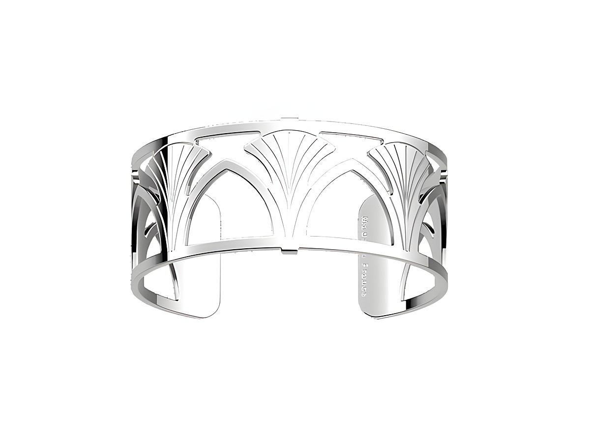 Silberner Armreif von Les Georgettes mit einem filigranen Design aus geschwungenen Mustern, 25 mm breit, elegant und modern, ideal für vielseitige Stylings.