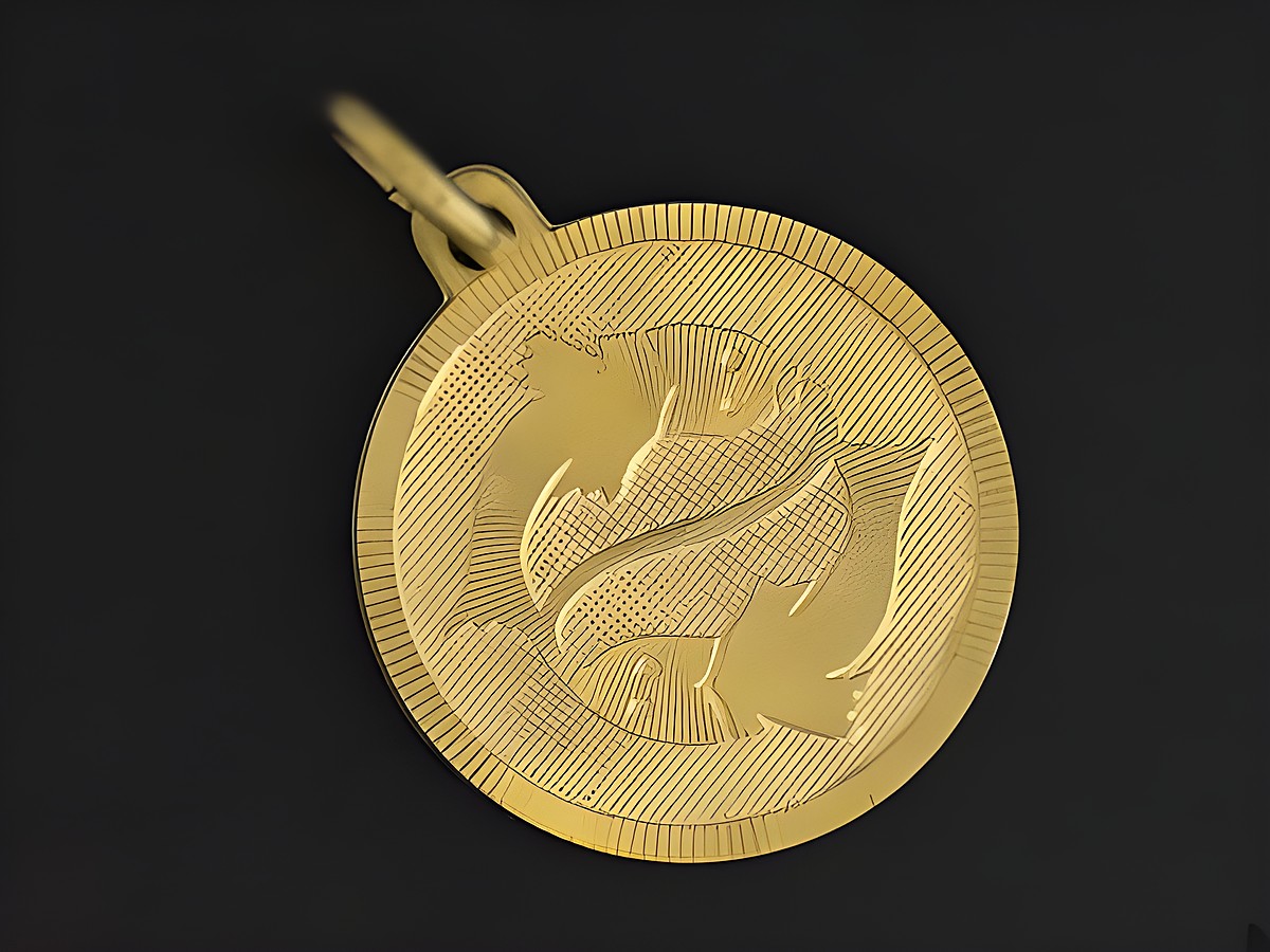 Sternzeichen Anhänger aus Gold 333 mit dem Motiv Fische, doppeltes Fischsymbol, elegant gestaltet, Hersteller Juwelier Harnisch, perfekt für Fisch-Geborene und Liebhaber.