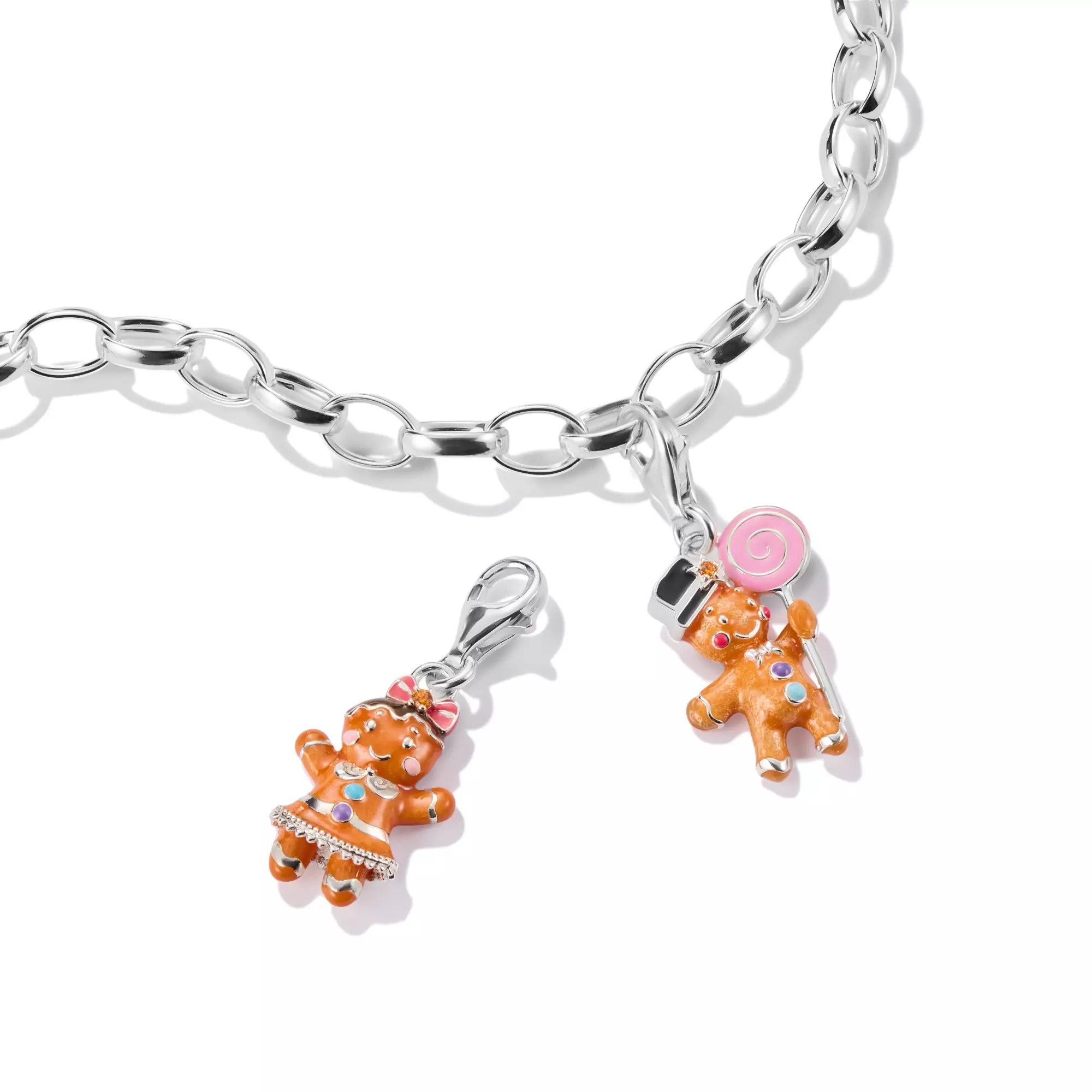 Thomas Sabo Charm-Anhänger - Lebkuchenmann - Silber gesch. & Emaille & Zirkonia - mehrfarbig – Ansicht 2