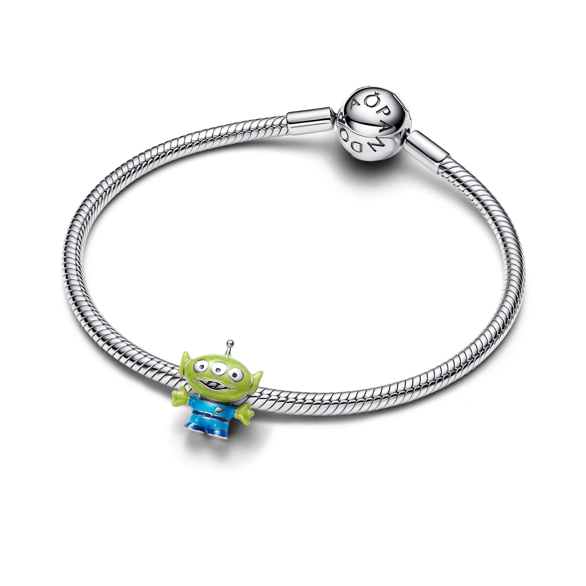 Pandora Disney Pixar Toy Story Alien Charm - Sterling Silber - Emaille Grün – Ansicht 3