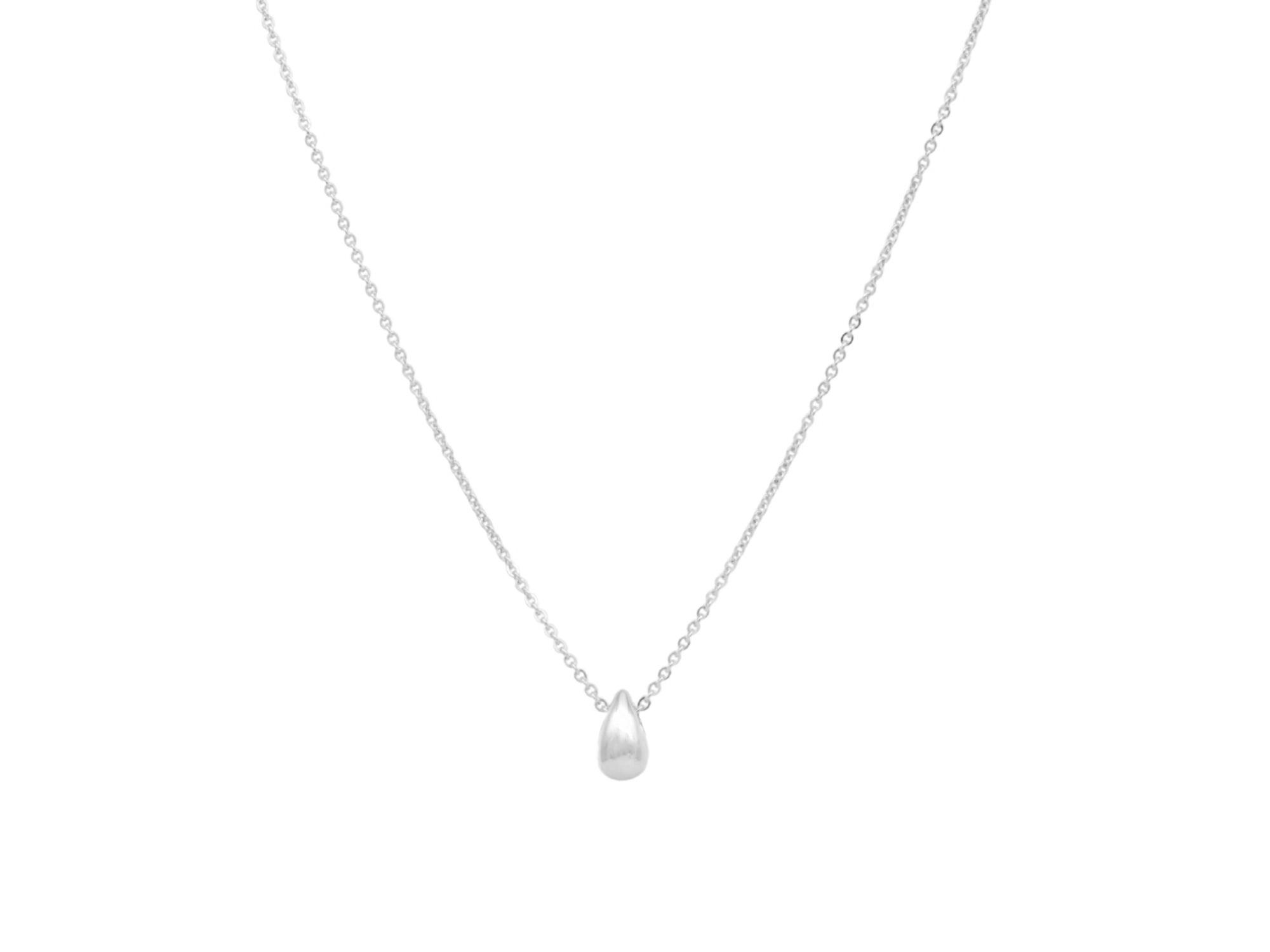 Kette kleiner Tropfen inkl. Anhänger - Sterling Silber rhodiniert - 42+45 cm