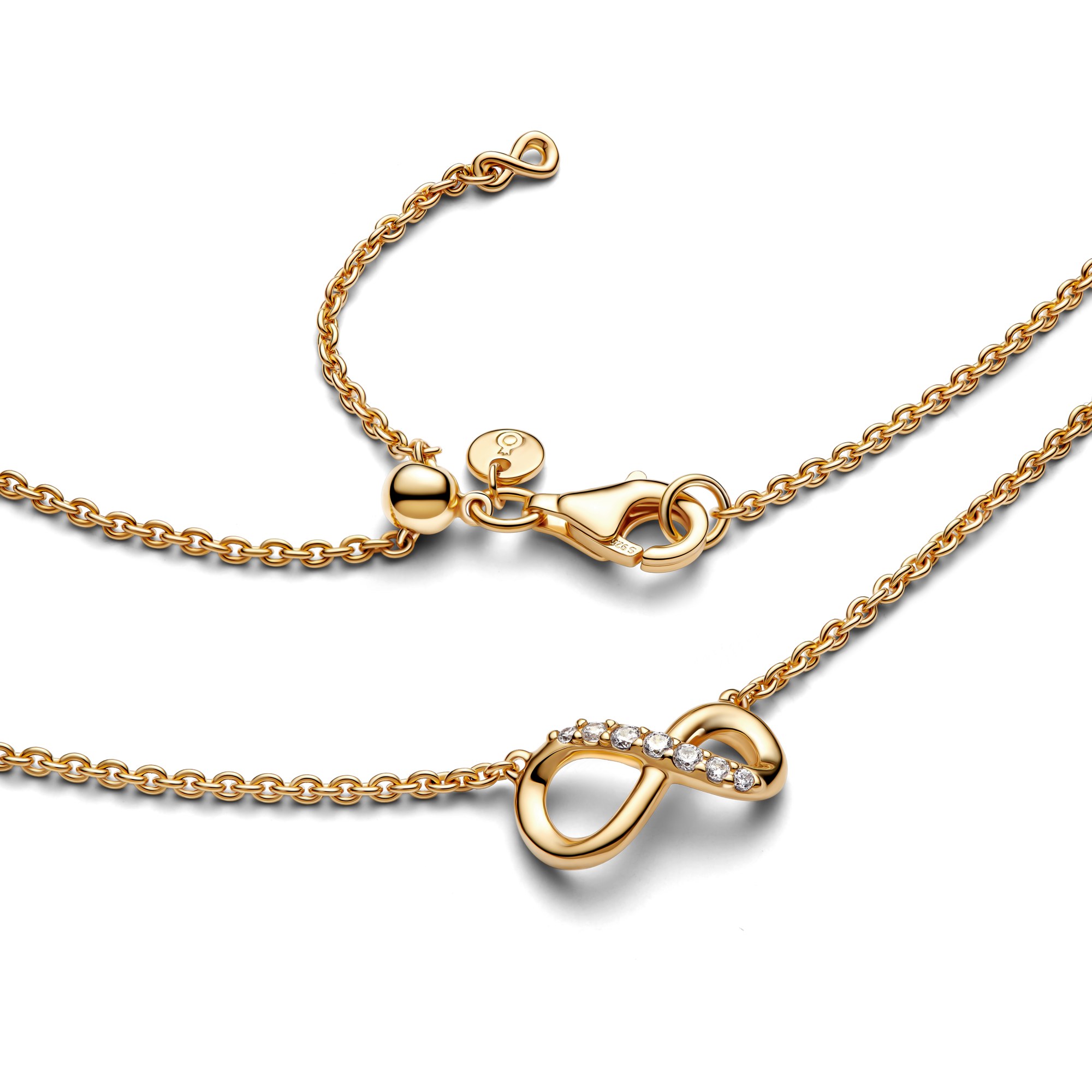 Pandora Funkelndes Unendlichkeits-Collier - 50 cm - Gelbgold Vergoldung – Ansicht 3
