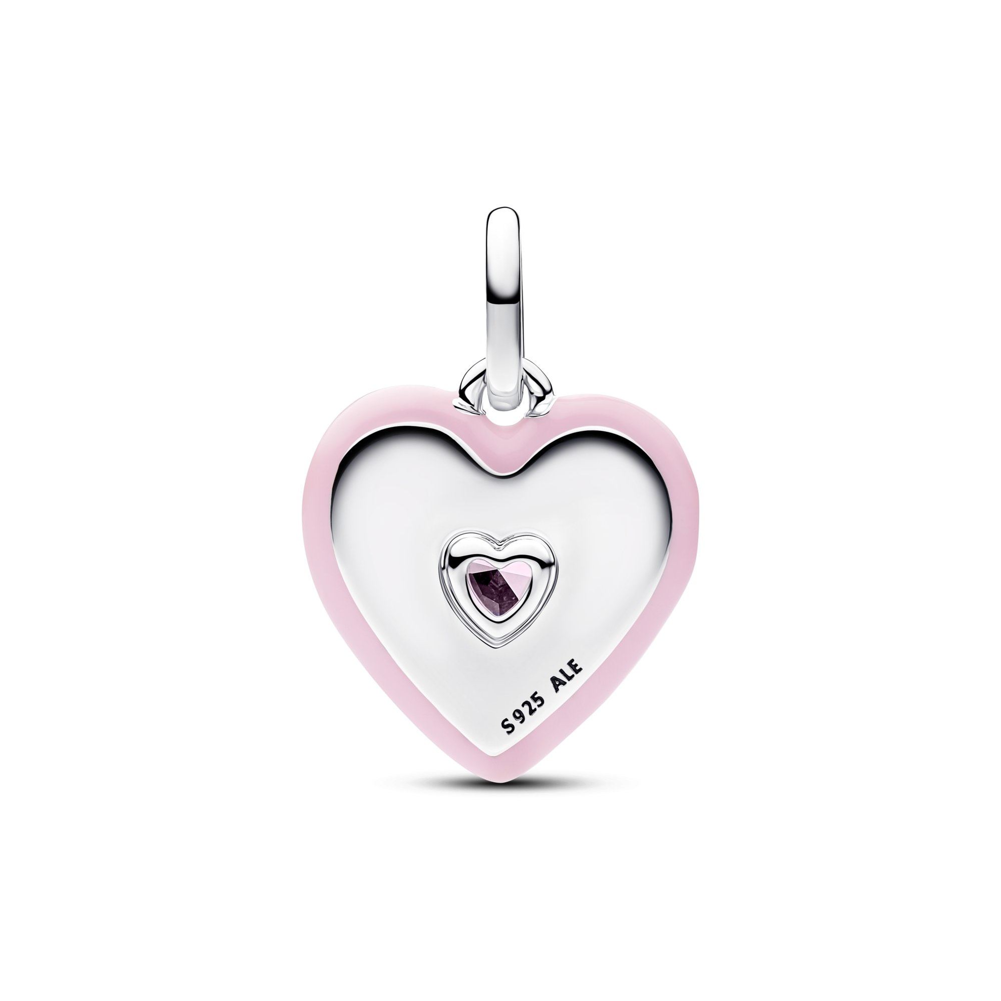 Pandora ME Strahlendes rosafarbenes Herz Medaillon - Charm - Silber - Emaille - Kristall - Pink – Ansicht 2