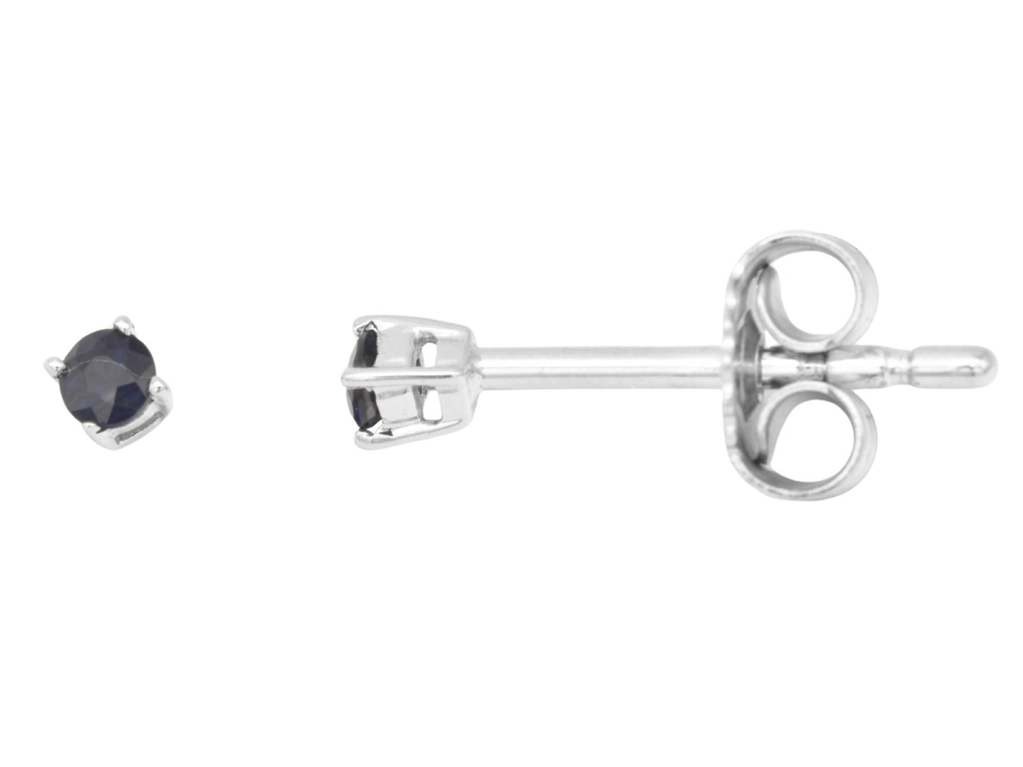 Saphir Ohrringe Weißgold 585 - Ohrstecker - dezent & klassisch 2 mm