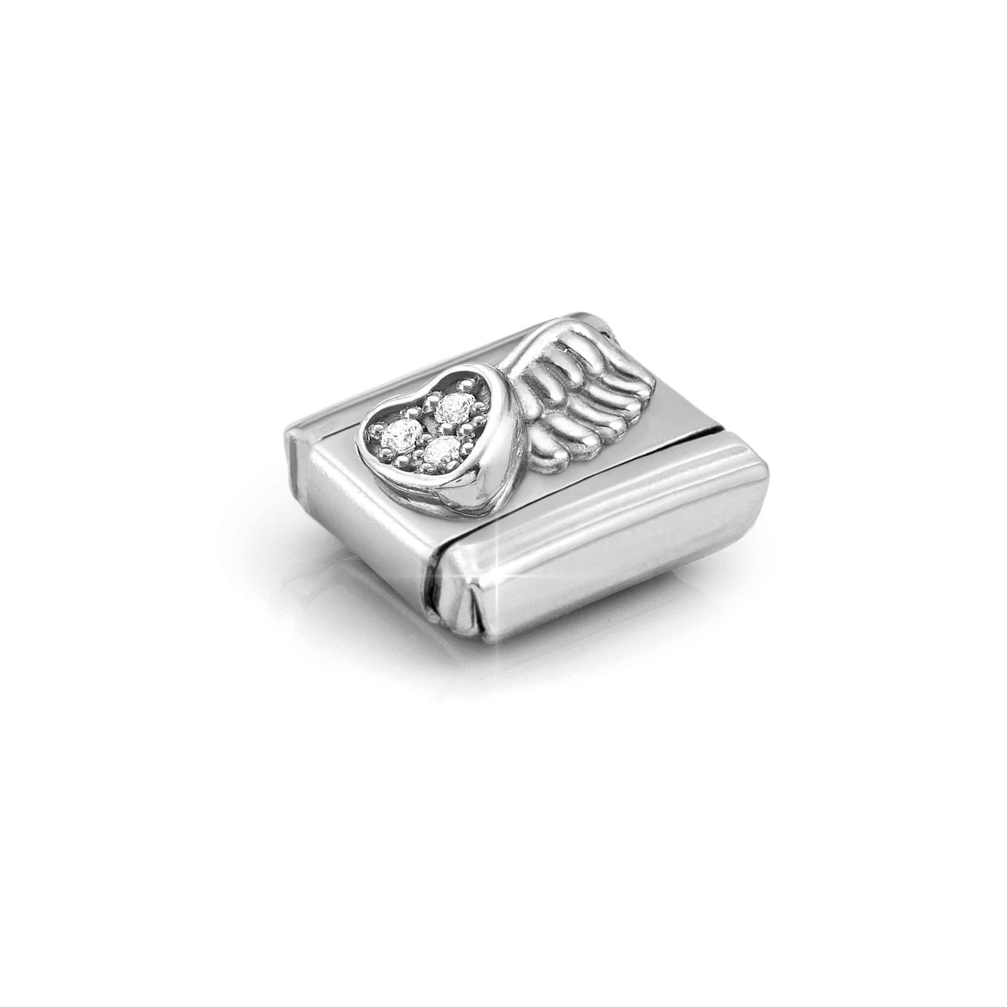 Nomination Composable Classic Charm beflügeltes Herz - Edelstahl, Sterling Silber, Zirkonia – Ansicht 4