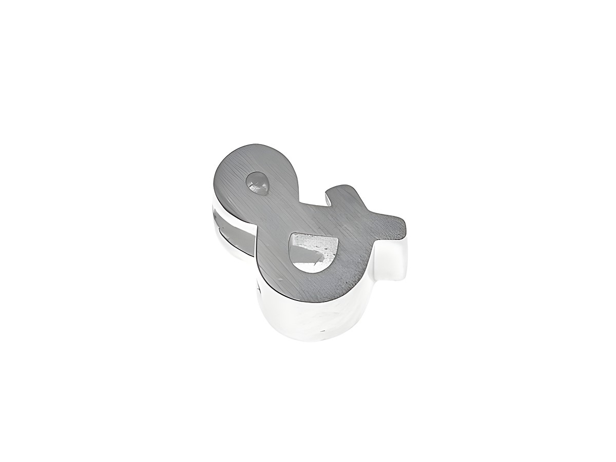 Anhänger aus Sterling Silber in Form eines teilmattierten - Zeichens, hergestellt von Juwelier Harnisch, ideal als modisches Accessoire für individuelle Schmuckstücke.