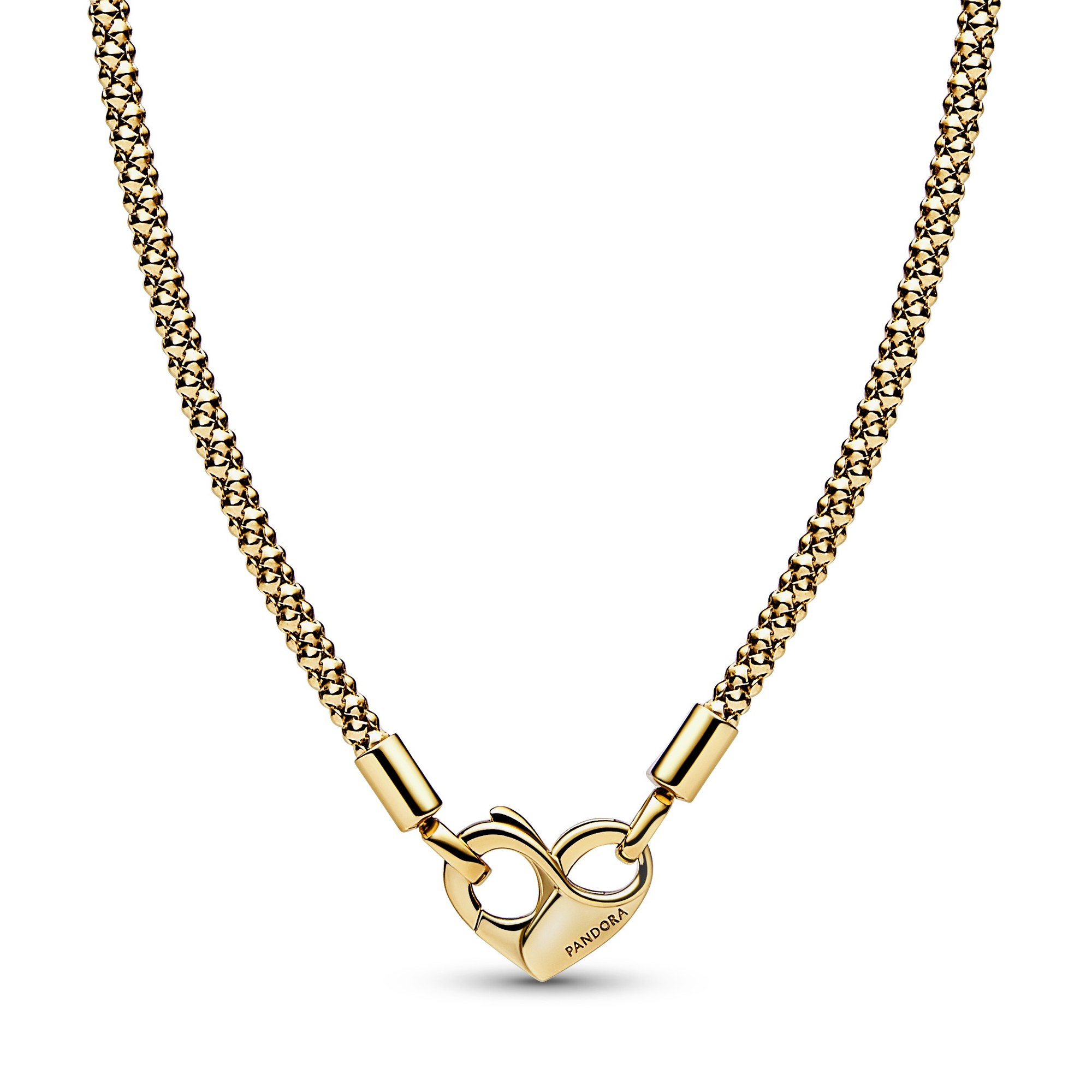 Pandora Gliederhalskette mit Nieten - Gelbgold Vergoldung - 45 cm