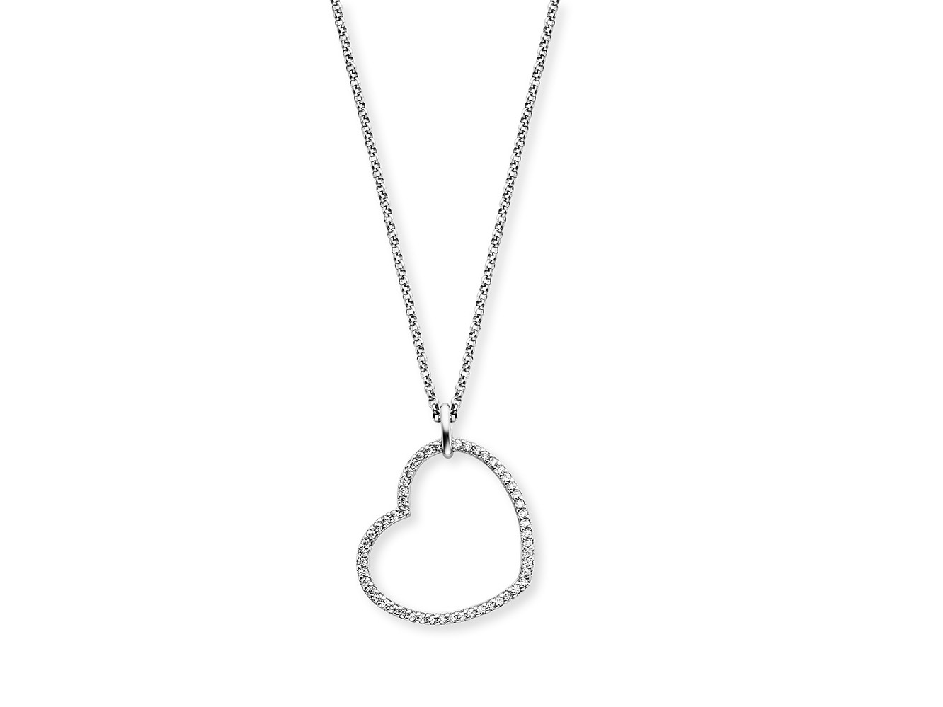 Engelsrufer ERN-HEARTSHINY-ZI Kette Herz mit Zirkonia - Silber rhod. 42 cm Silberne Kette mit herzförmigem Anhänger, besetzt mit Zirkonia, rhodiniert, Länge 42 cm, von Engelsrufer, elegant und romantisch. Perfect für besondere Anlässe.