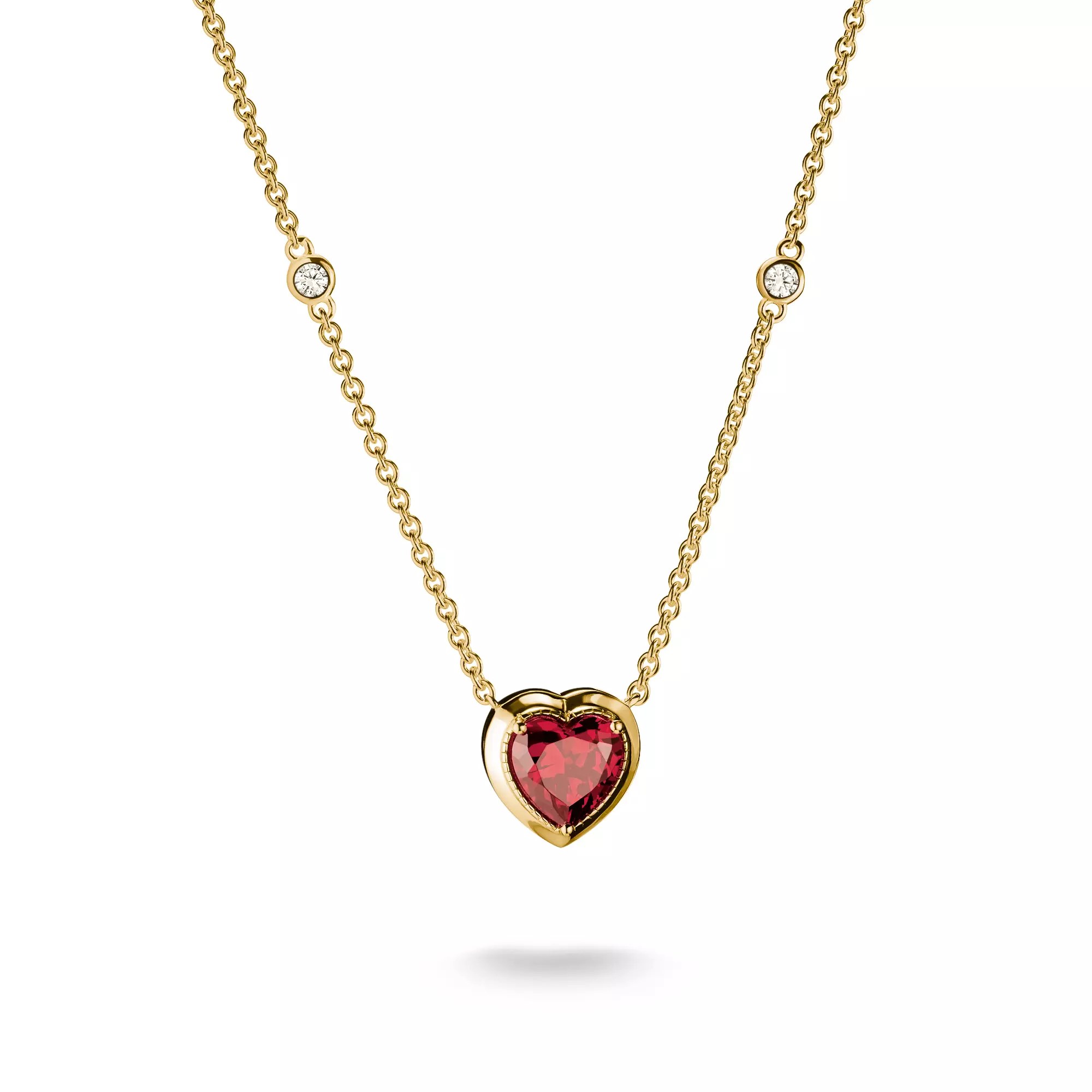 Thomas Sabo ELYNDRA HERZ Kette 45 - 50 cm - 750/- Gold auf Silber & Zirkonia - Rot – Ansicht 2