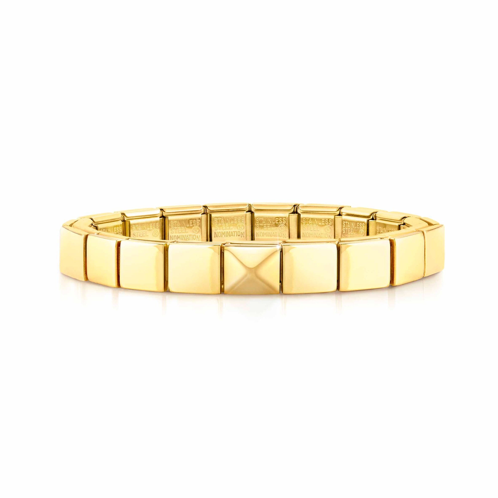 Nomination Classic GLAM Armband Edelstahl Gelbgold - Large pyramid