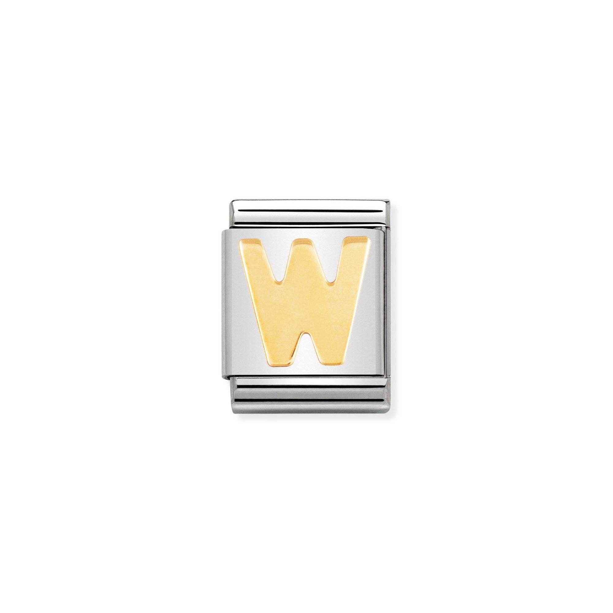 Nomination Composable Big Charm Buchstabe W - Edelstahl, Gold 750 Gelbgold