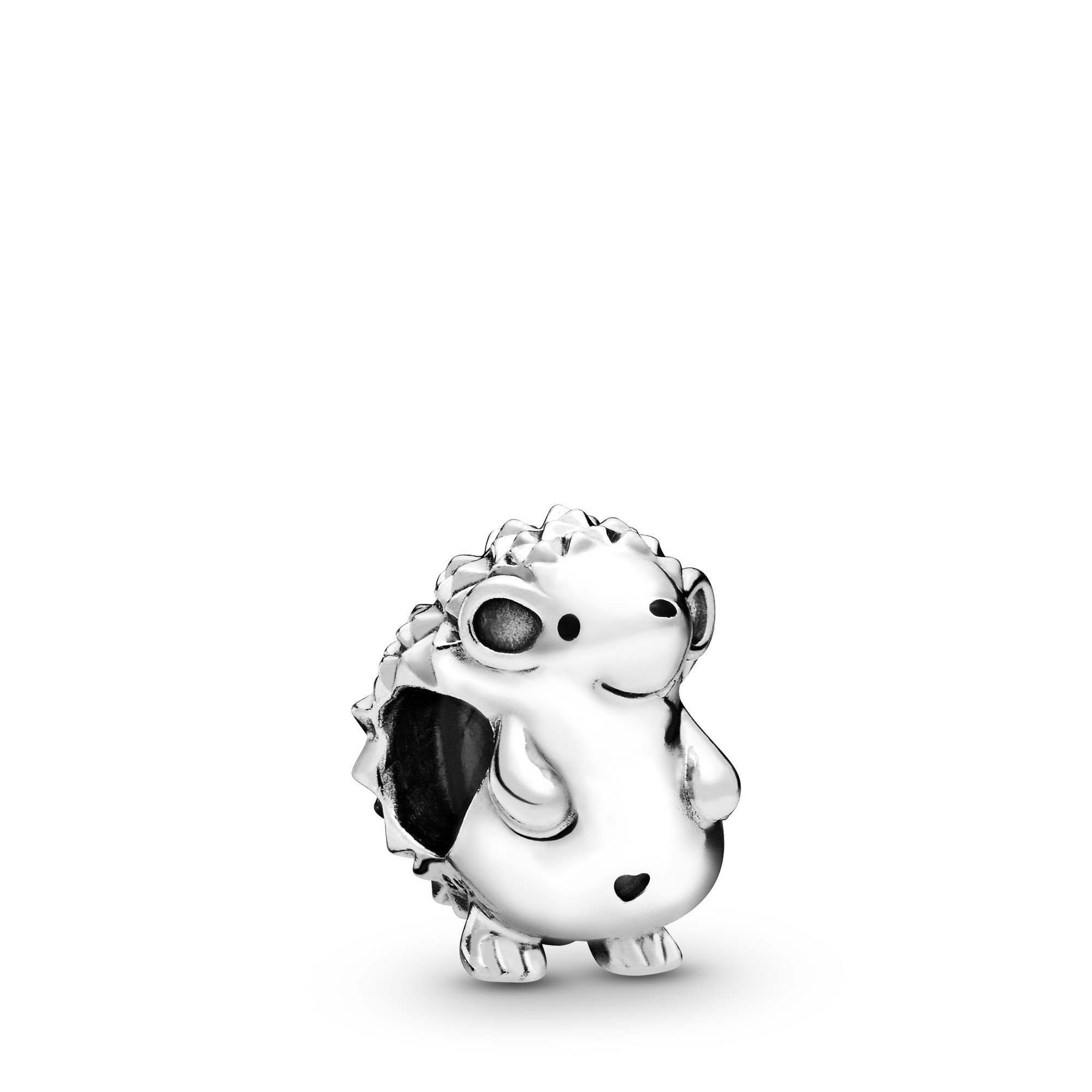 Pandora Hedgehog - Igel Sterling Silber Charm + Schwarz Emaille