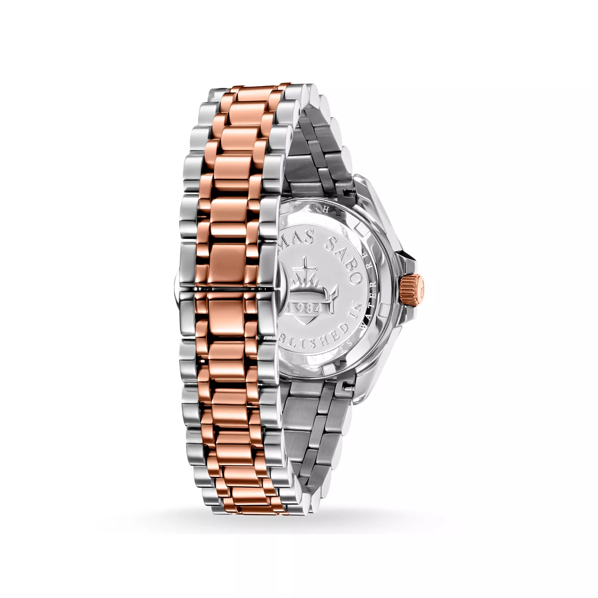 Thomas Sabo Edelstahlgehäuse - Edelstahlarmband m. IP roségoldfarbenen Links - Damenuhr – Ansicht 2