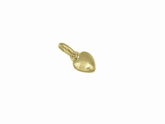 Anhänger in Herzform aus Sterling Silber, gelbgold vergoldet, liebevoll gestaltet. Hersteller Juwelier Harnisch, plastisch. Ideal als Schmuckstück für besondere Anlässe.