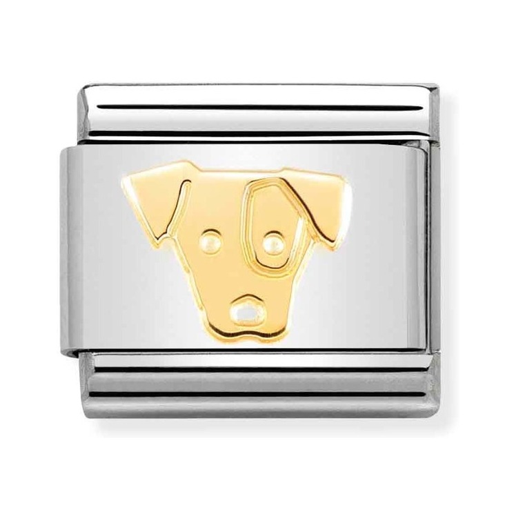Nomination Composable Classic Charm Jack Russell - Edelstahl, Gelbgold