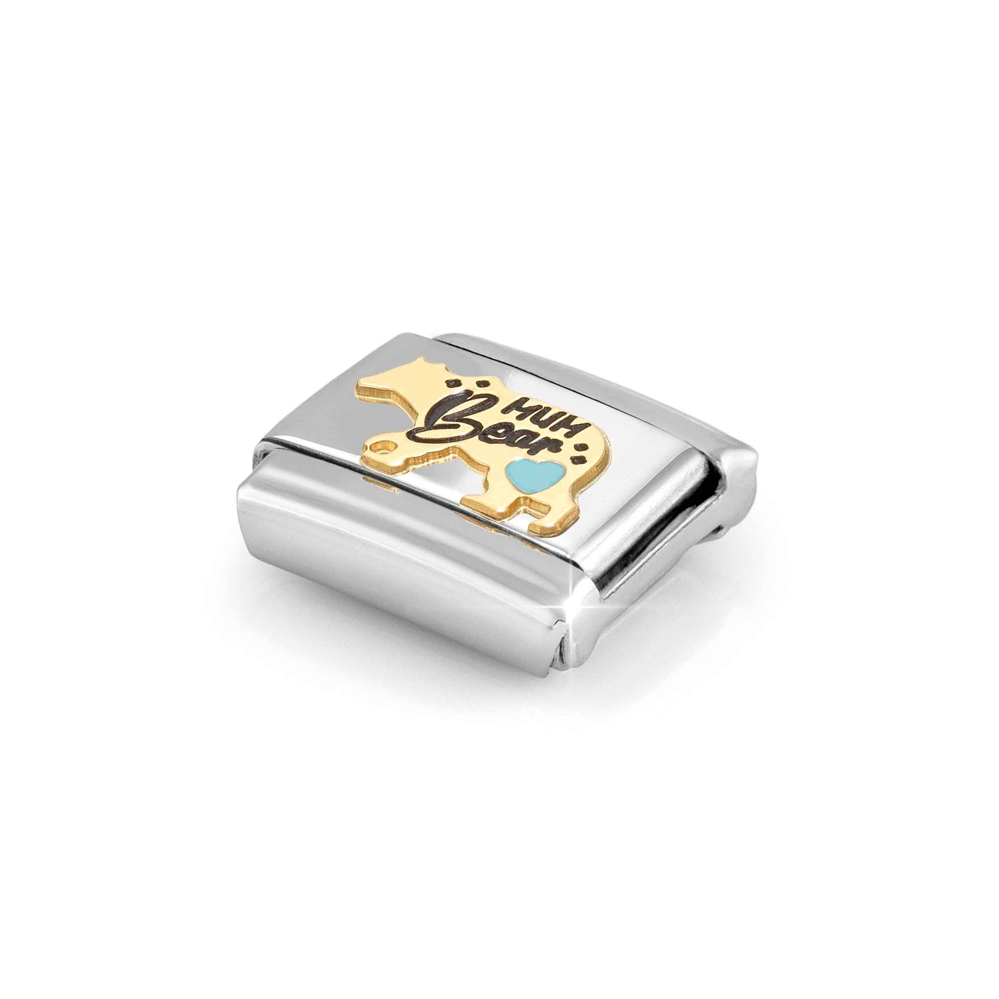 Nomination Composable Classic Charm Mum Bear hellblau - Edelstahl, Gold 750, Emaille – Ansicht 4