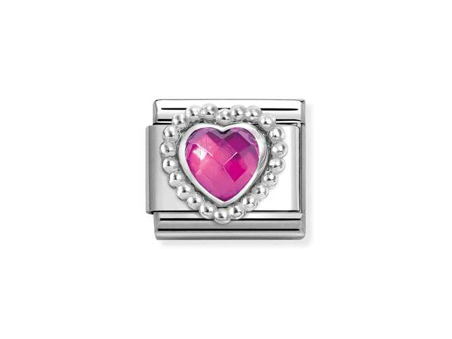 Nomination 330606 30 - CLASSIC fac. Zirkonia in Sterling Silber Kugelfassung - FUCHSIA