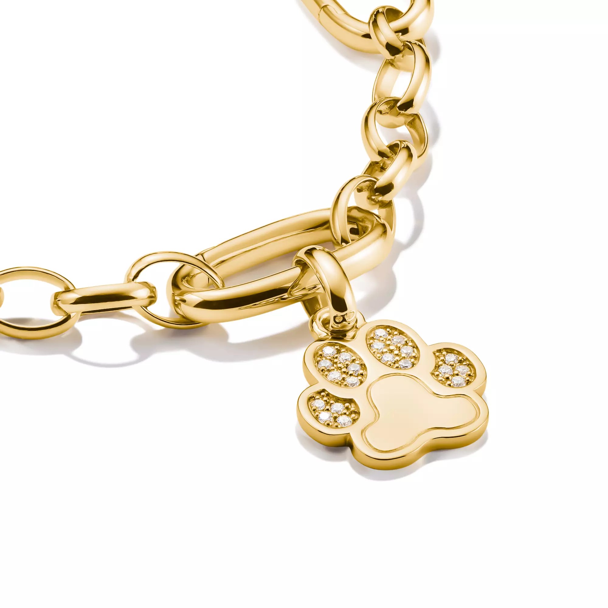 Thomas Sabo Connect - Pfote - Charm mit Öse - Silber & Gelbgold Verg. + Zirkonia – Ansicht 2