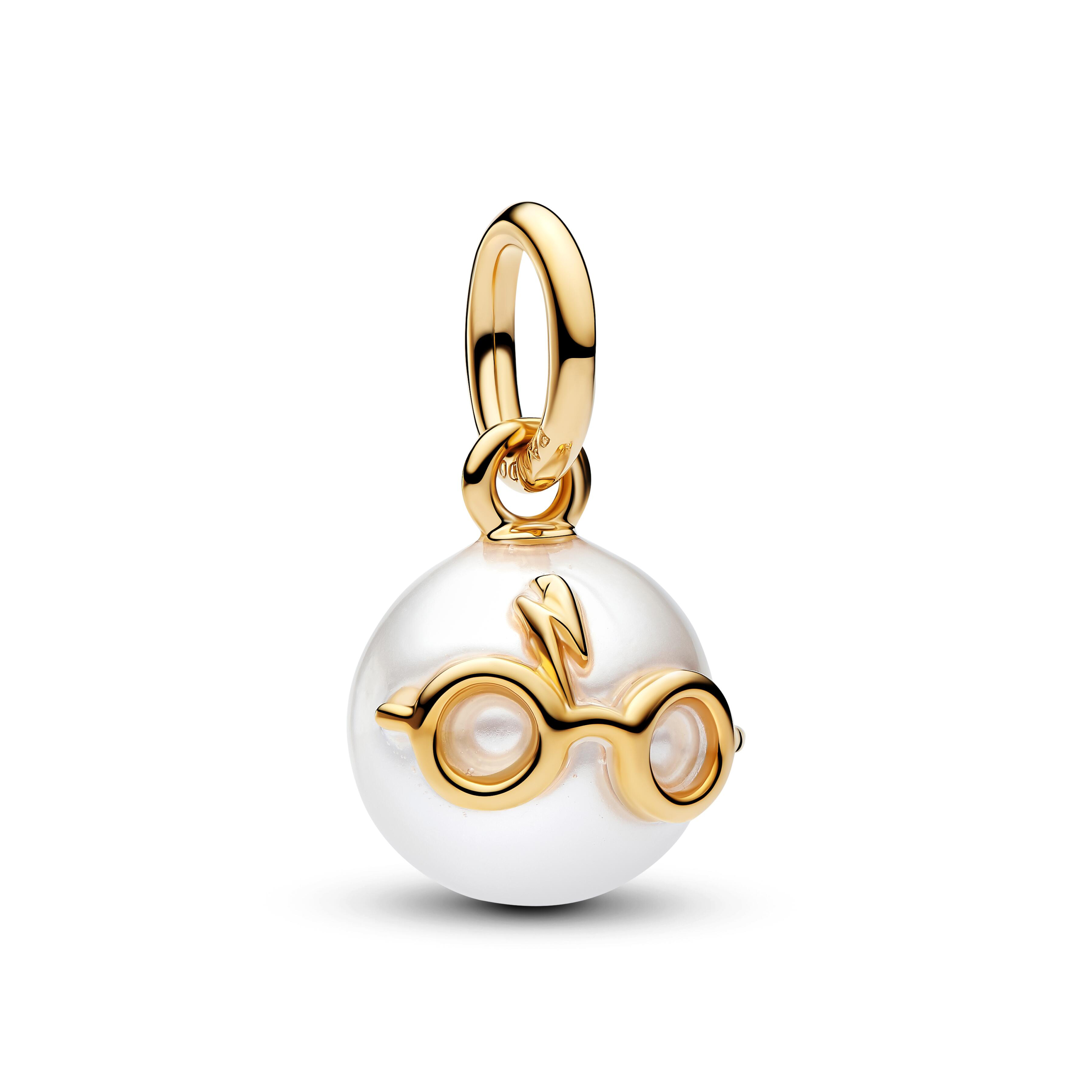 Pandora Harry Potter - Hänge-Charm Brille Perle - Gelbgold Vergoldung - 765014C01