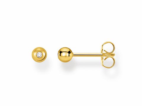 Thomas Sabo Charming Collection H2130-414-14 Ohrstecker in Silber und Gelbgold mit klaren Zirkonia. Eleganter Ohrschmuck, der zeitlosen Stil verkörpert.