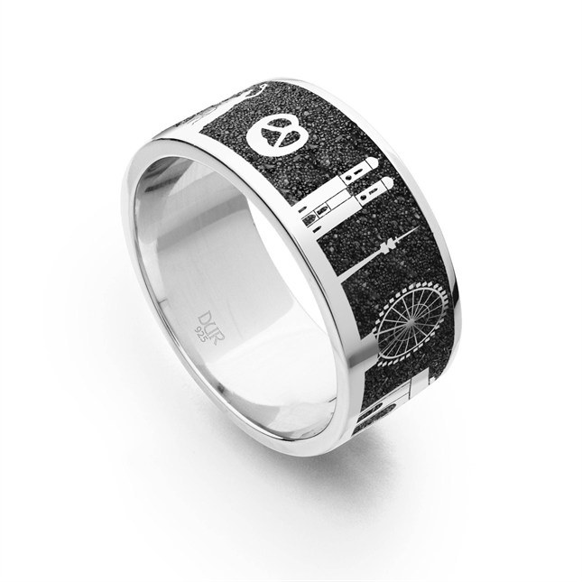 DUR Lavasand Ring Nachtring München - Sterling Silber – Ansicht 3