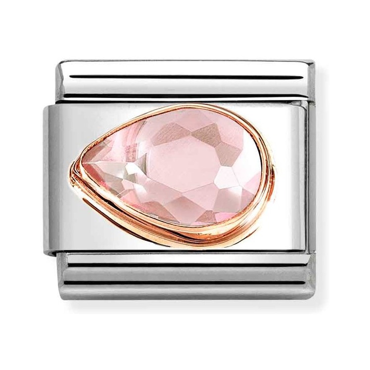 Nomination Classic - Rosa - Zirkonia - Tropfen - Links - Roségold & Edelstahl