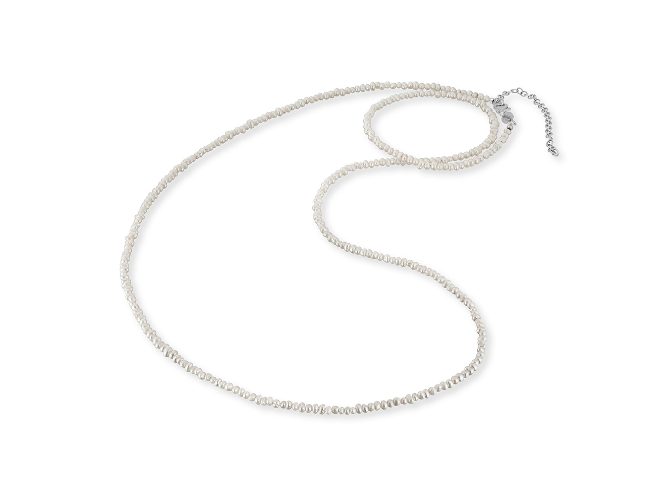 Zuchtperlenkette von Engelsrufer aus rhodiniertem Silber mit einer Länge von 60 cm, elegant und zeitlos gestaltet, perfekt für jeden Anlass.
