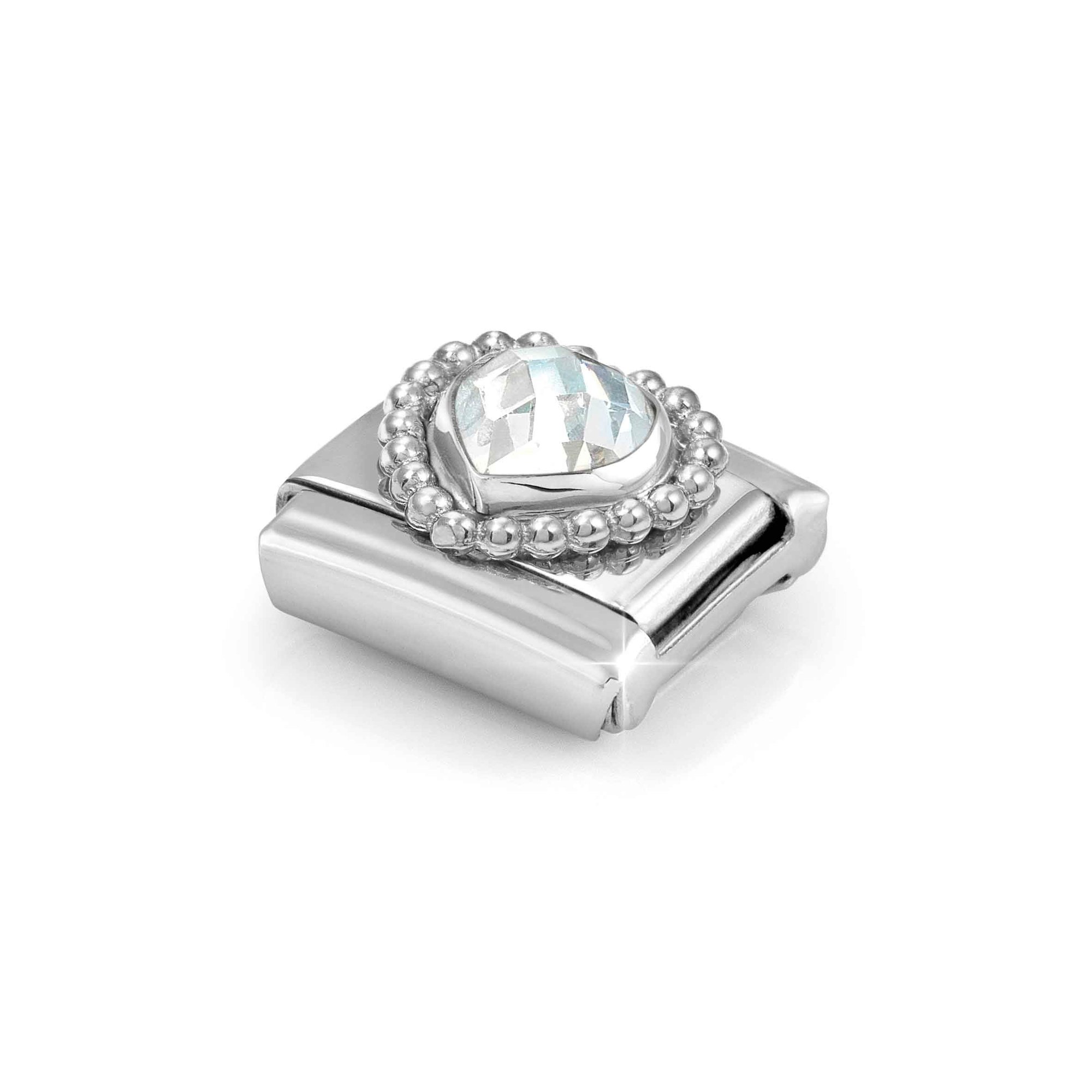 Nomination Composable Classic Charm Herz Kugelfassung weiß - Edelstahl, Sterling Silber, Zirkonia – Ansicht 4