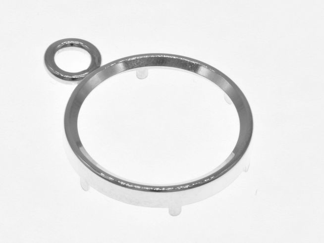 Schlichter Münzfassung Anhänger aus 925 Sterling Silber, passend für Münzen mit maximal 24 mm Durchmesser, hergestellt von Juwelier Harnisch, ideal für bis zu 2,5 cm große Münzen.