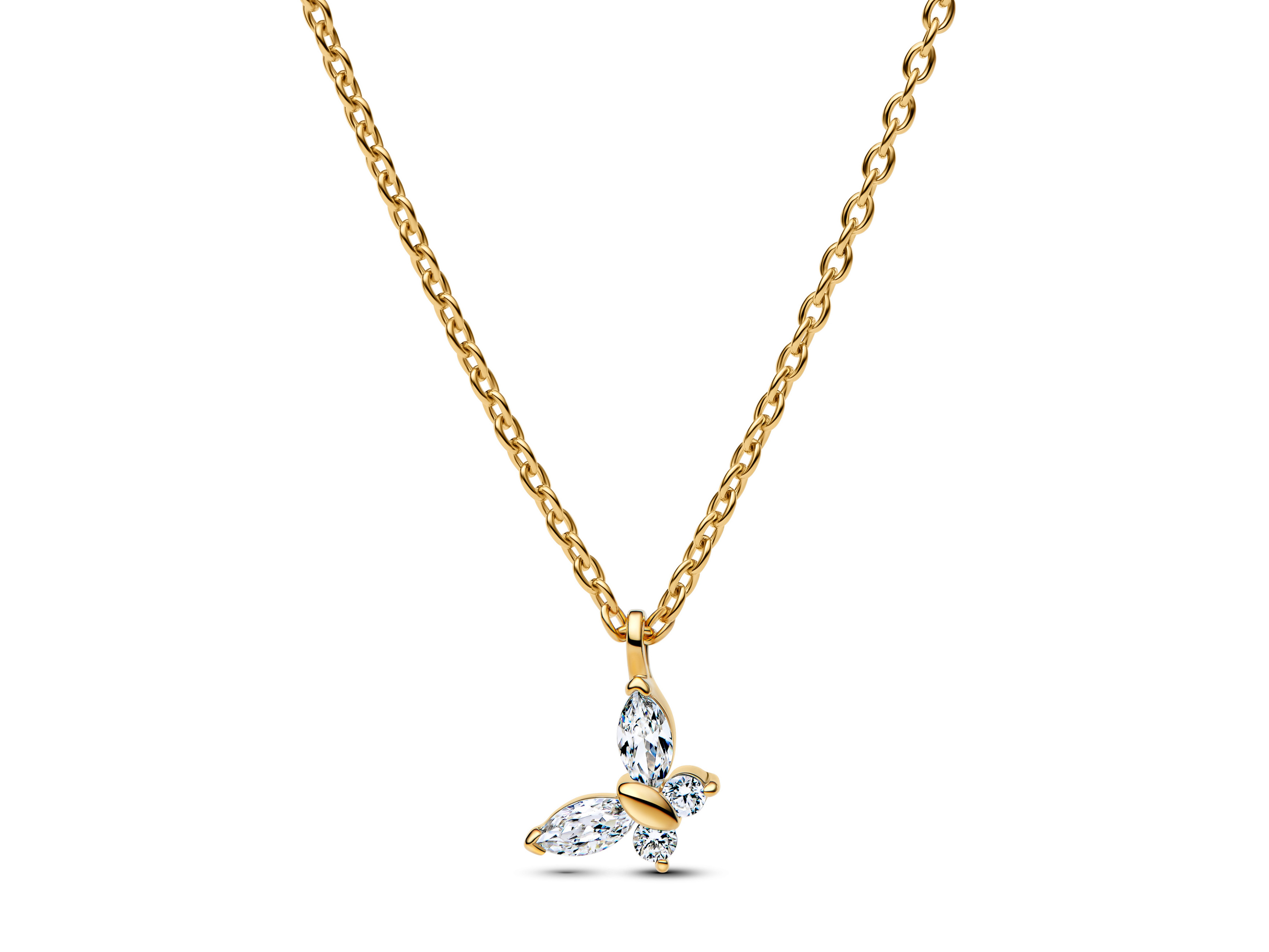 Pandora 364267C01-45 - Schmetterling Anhänger Halskette - Gelbgold Vergoldung - Zirkonia - 45 cm Schmetterling Anhänger Halskette von Pandora in Gelbgold Vergoldung mit Zirkonia, Länge 45 cm, elegant und zeitlos, ideal für jeden Anlass.