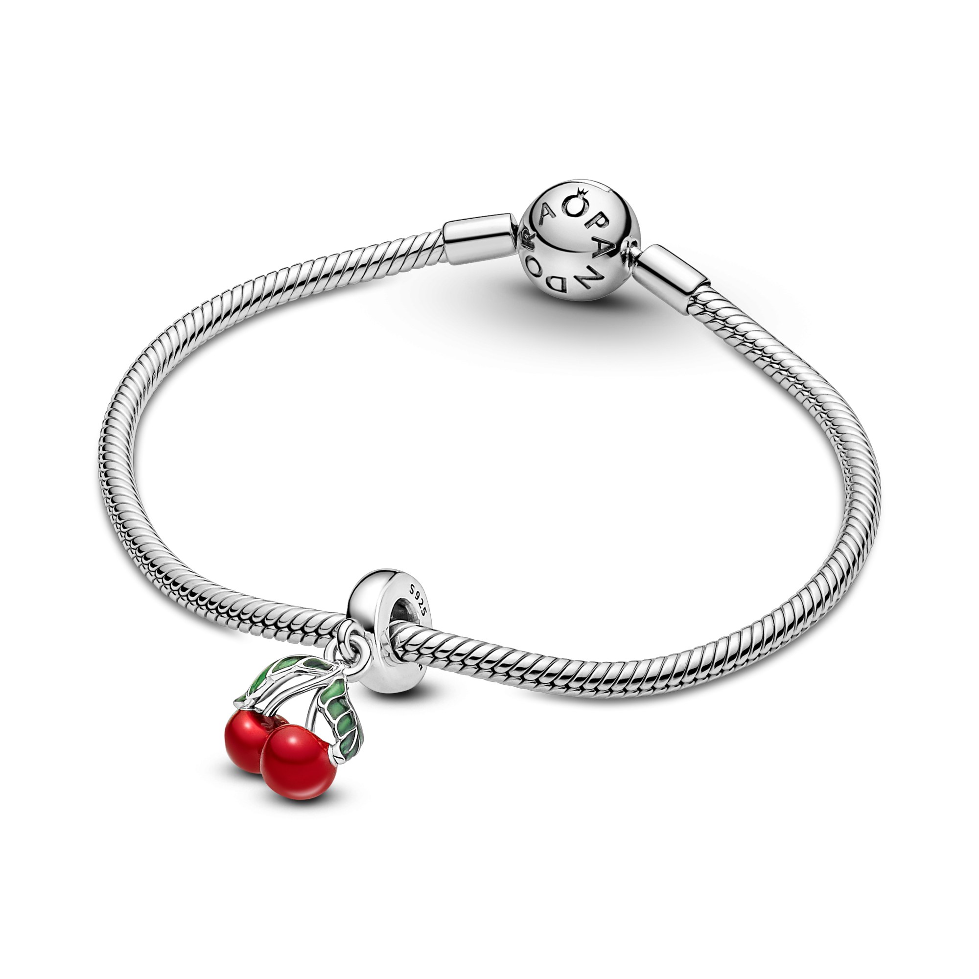 Pandora Asymmetrische Kirsche Charm-Anhänger - Sterling Silber & Emaille Multicolor – Ansicht 5
