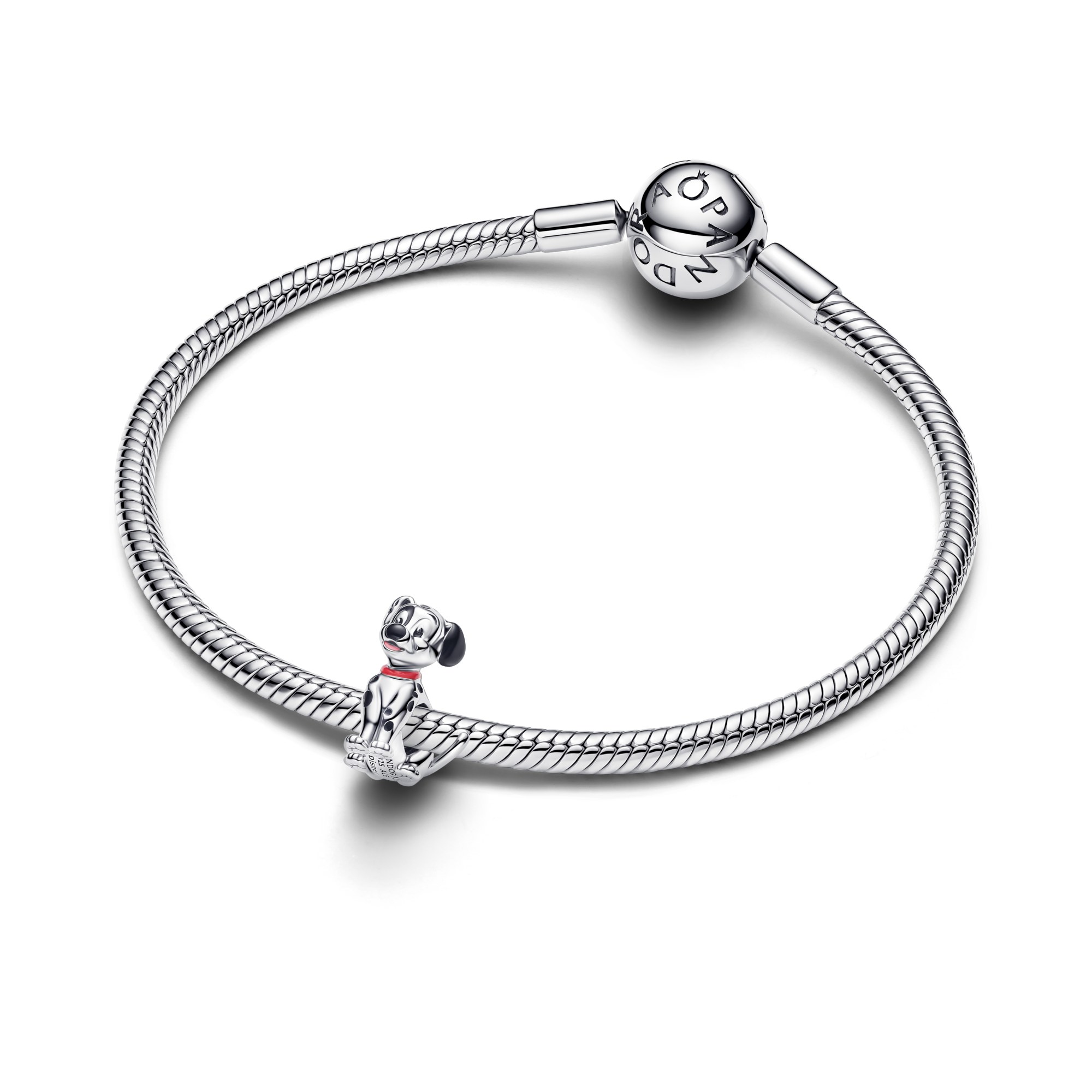 Pandora Disney 101 Dalmatiner Patch Charm - Sterling Silber - Emaille Schwarz – Ansicht 2