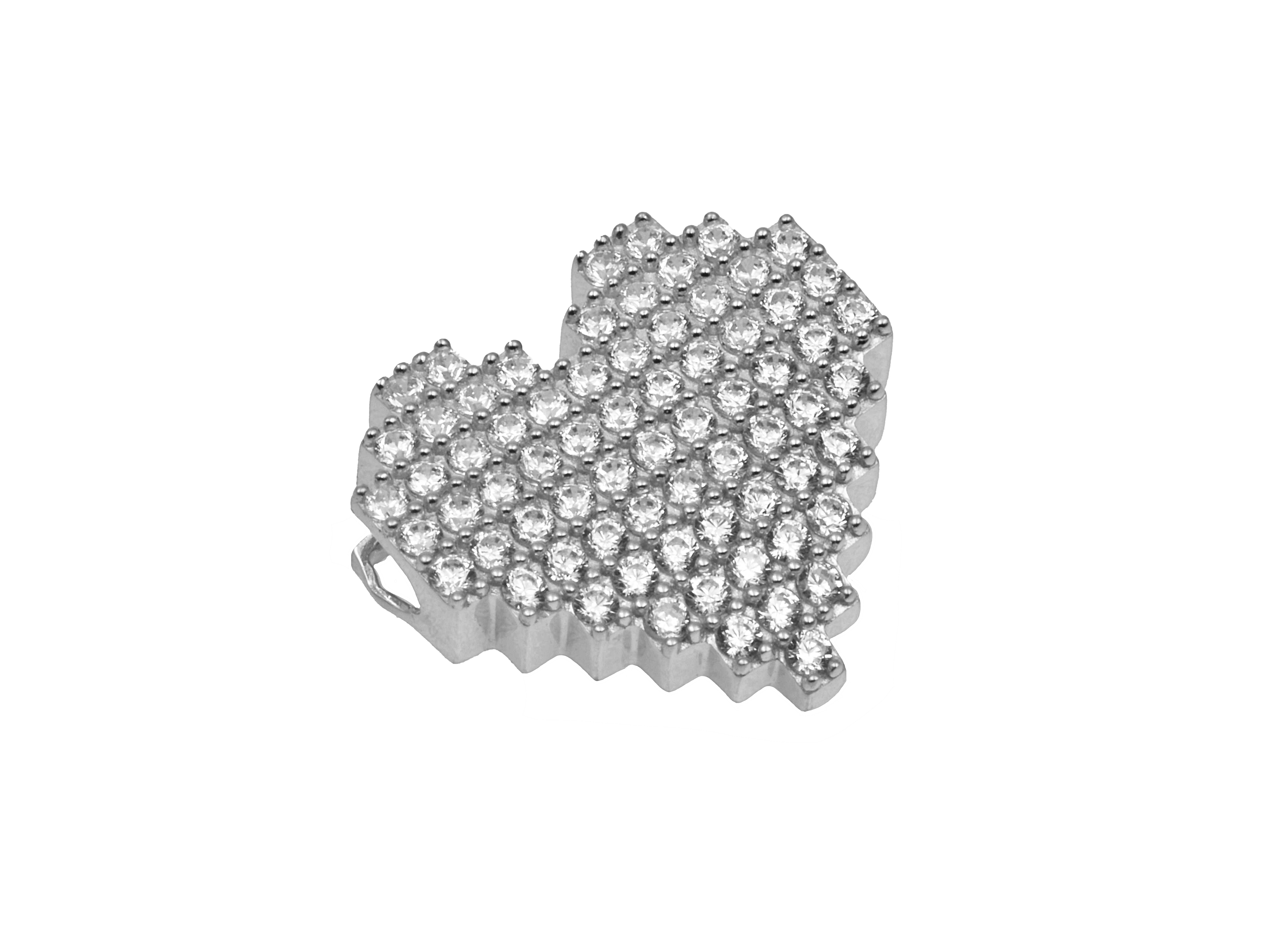 Anhänger Pave Herz - Sterling Silber rhod. - Zirkonia Ein eleganter Herzanhänger aus rhodiniertem Sterling Silber, besetzt mit funkelnden Zirkonia-Steinen, ideal als Geschenk oder für den eigenen Stil. Neuheiten von Juwelier Harnisch.