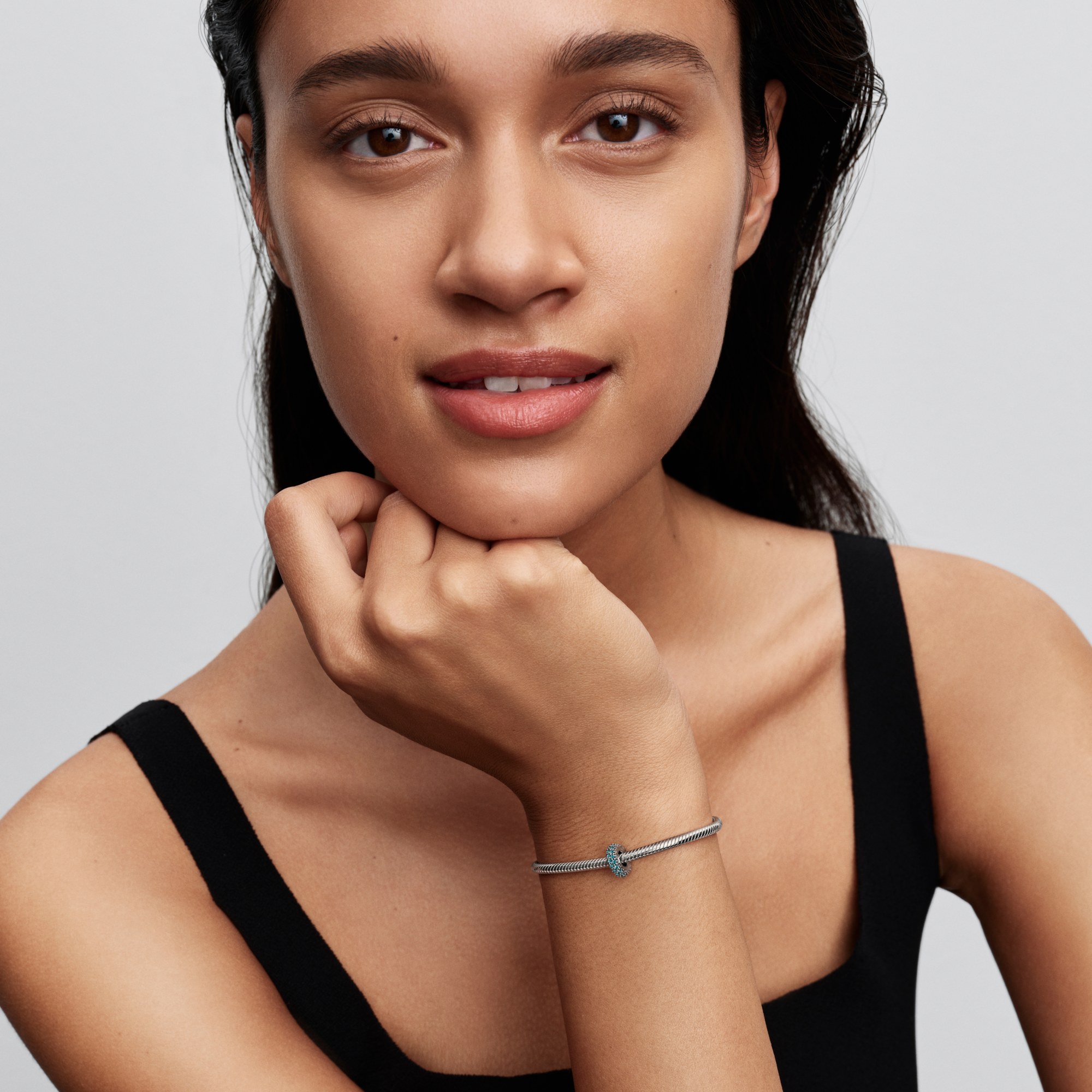 Pandora Eis Stein Spacer-charm - Silber - synth. Kristall - Blau – Ansicht 5