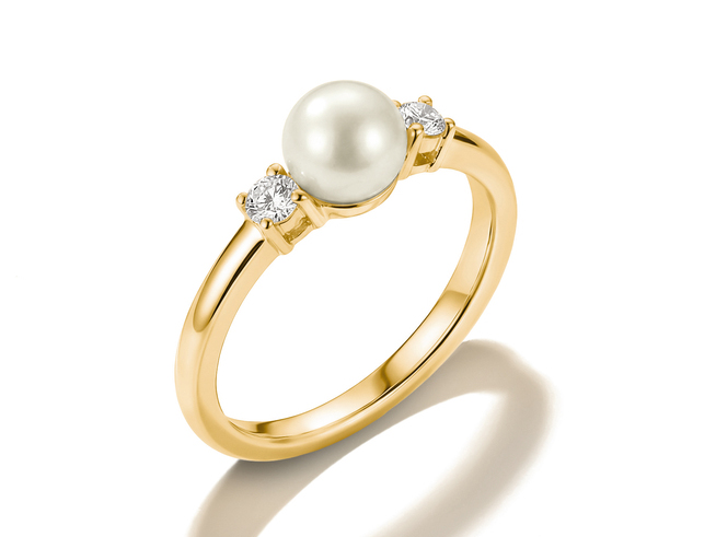 Thomas Sabo Classic Pearls - TR2370-M01-14-60 - Ring Gr. 60 - 18K Gelbgold-Vergoldung