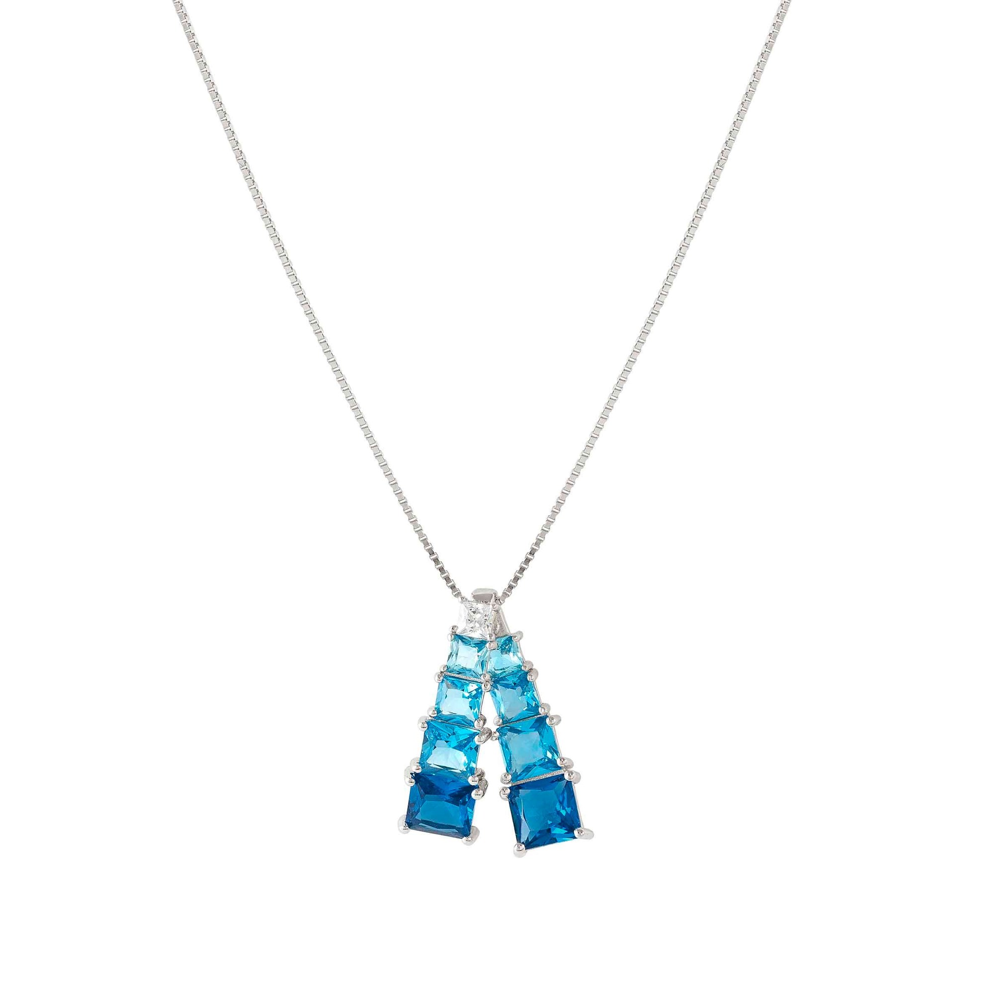 Nomination DAYTONIGHT Halskette aus Sterling Silber - Zirkonia Anhänger - Himmelblau - verstellbar bis 50 cm – Ansicht 2