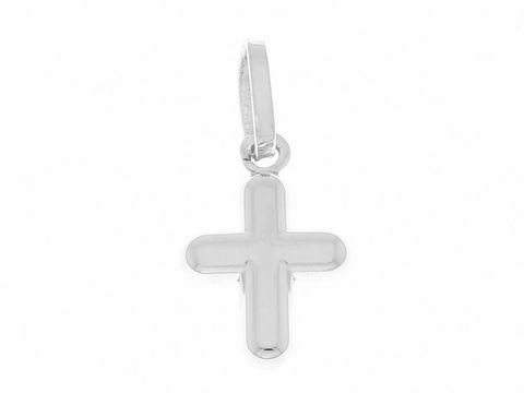 Kreuz aus Sterling Silber, klein und plastisch, schlichtes Design, hergestellt von Juwelier Harnisch. Ideal für eleganten Schmuck.