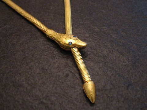 61233-0 Schlangen Y Kette gut vergoldet 62 cm -City- Blau-, Hersteller: Juwelier Harnisch, elegante Kette mit Schlangendesign und detailreicher Verzierungen, ideal für stilvolle Anlässe.