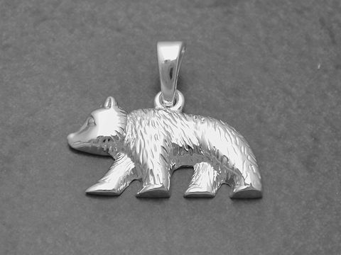 Bär Sterling Silber Anhänger von Juwelier Harnisch, elegant gestalteter Tieranhänger in Form eines Bären, ideal für Liebhaber von Natur und Tieren.